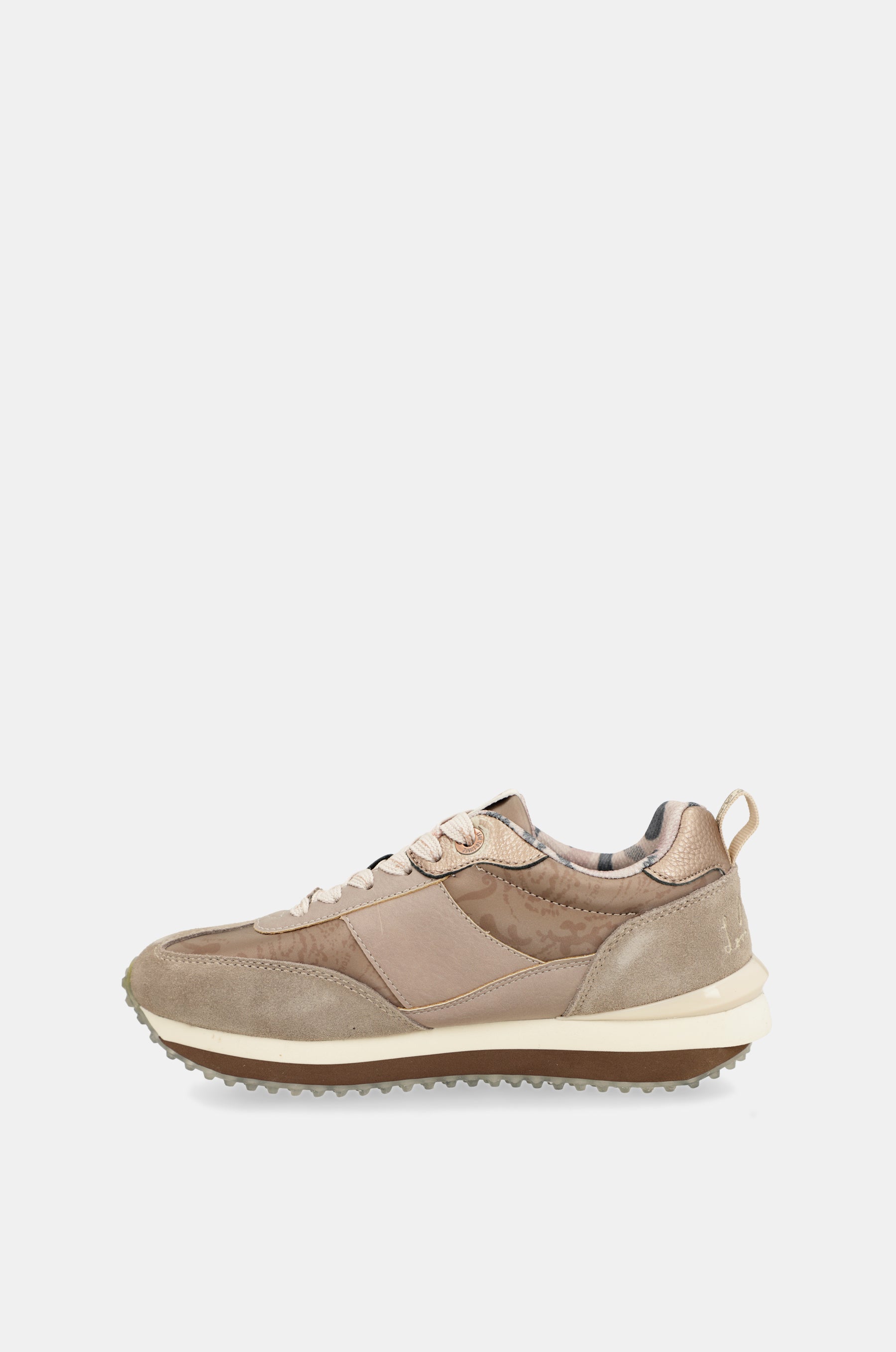 Scarpe sportive beige suola multicolore