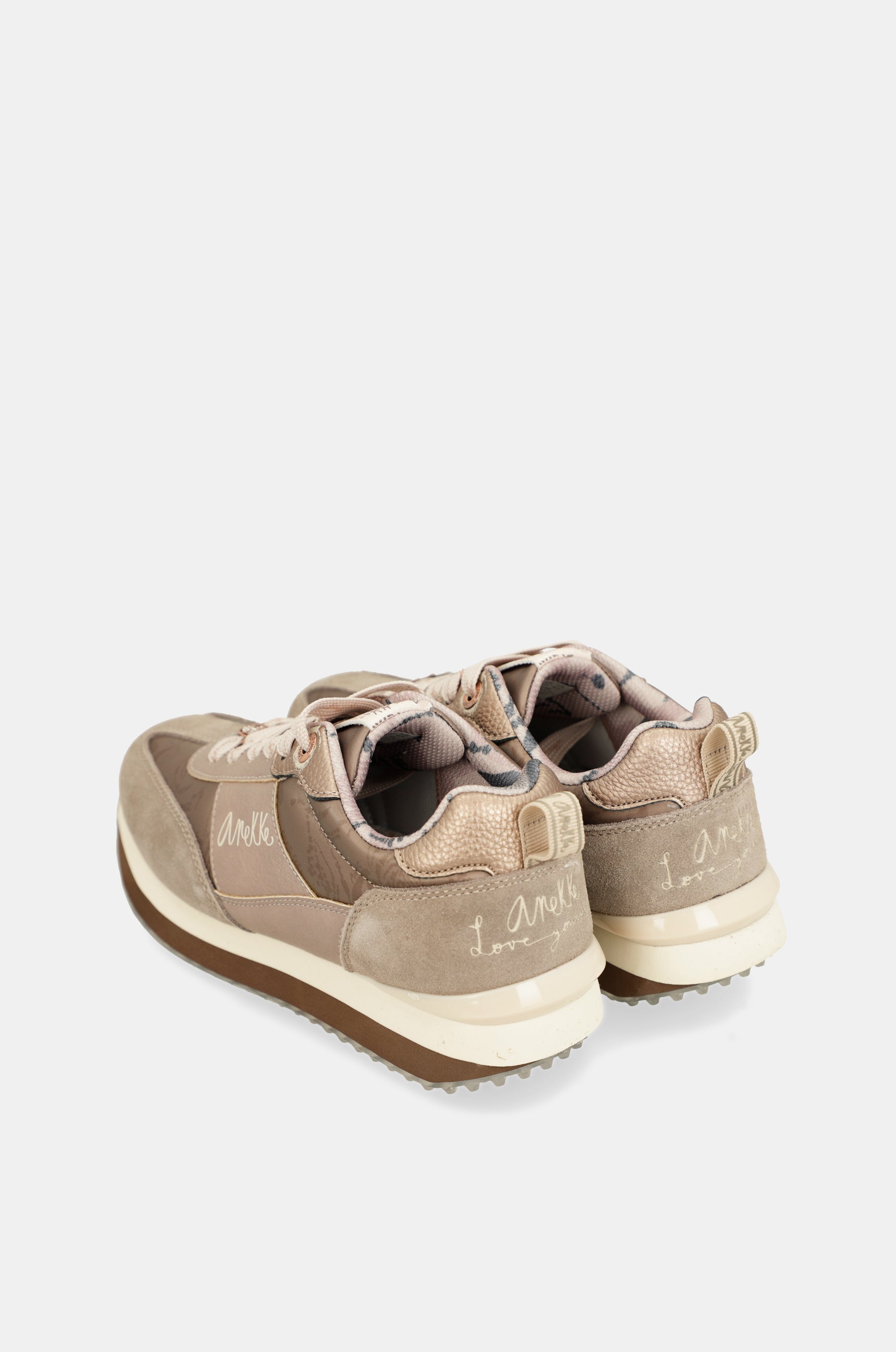 Scarpe sportive beige suola multicolore