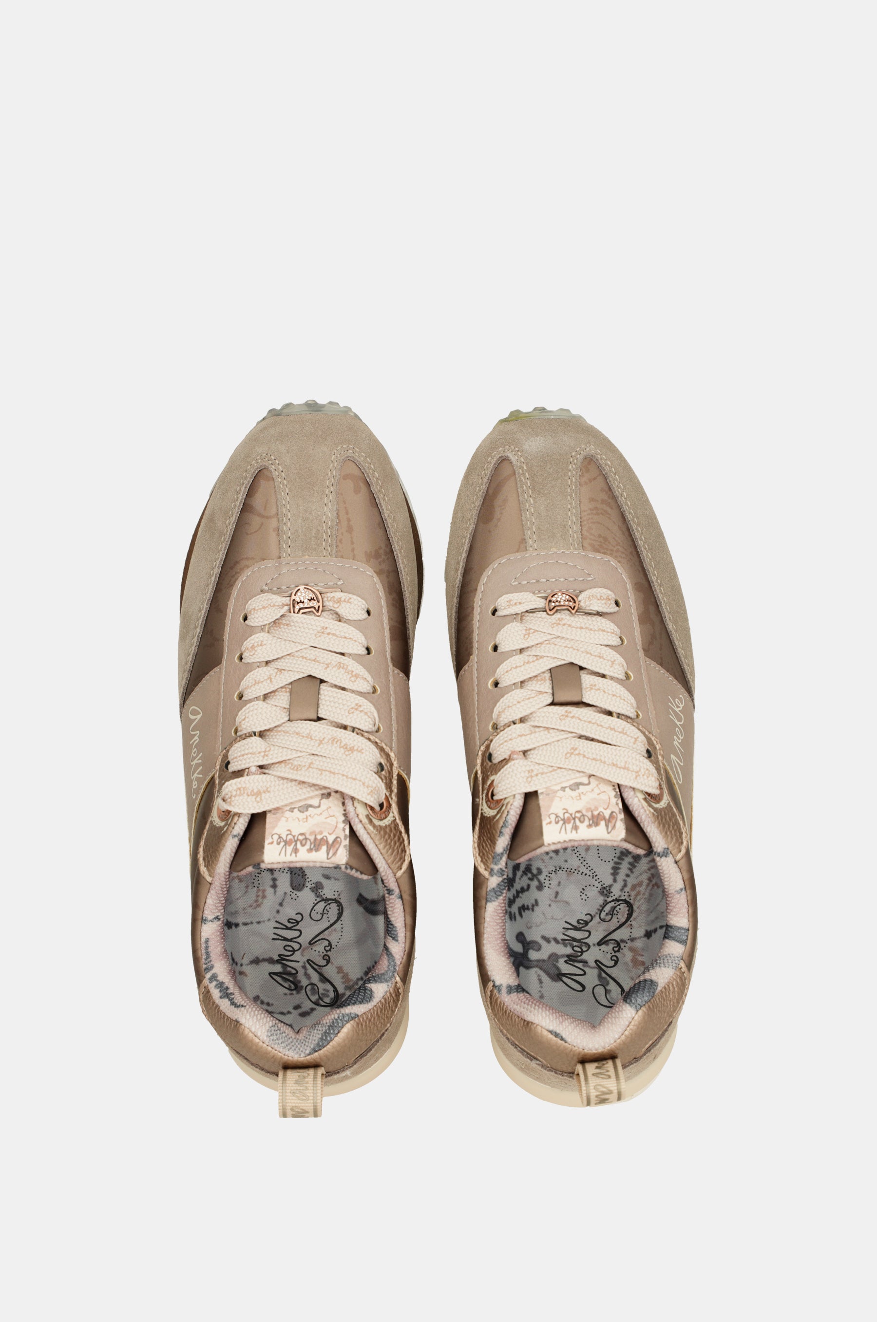 Scarpe sportive beige suola multicolore
