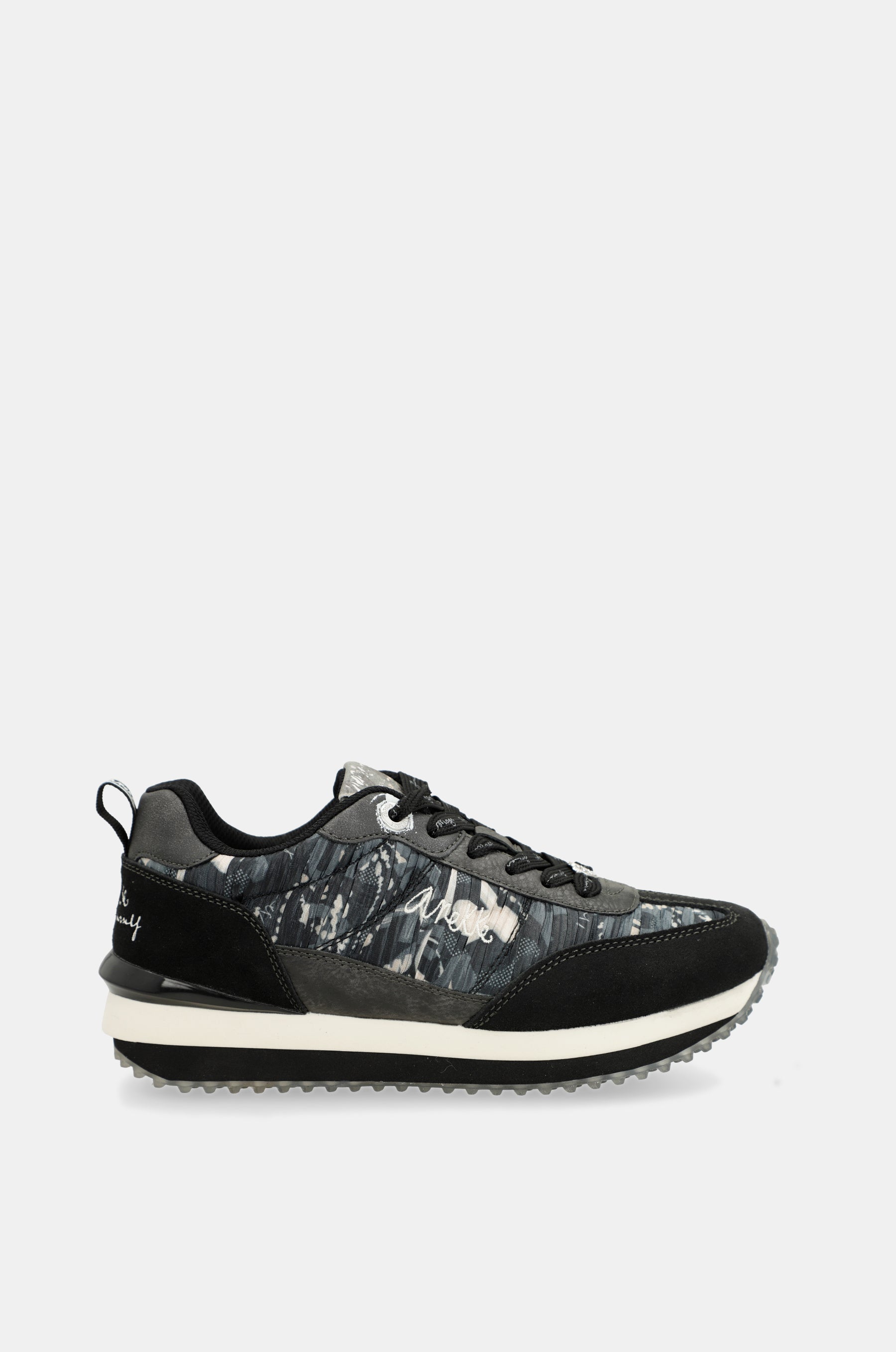 Scarpe sportive nero suola multicolore