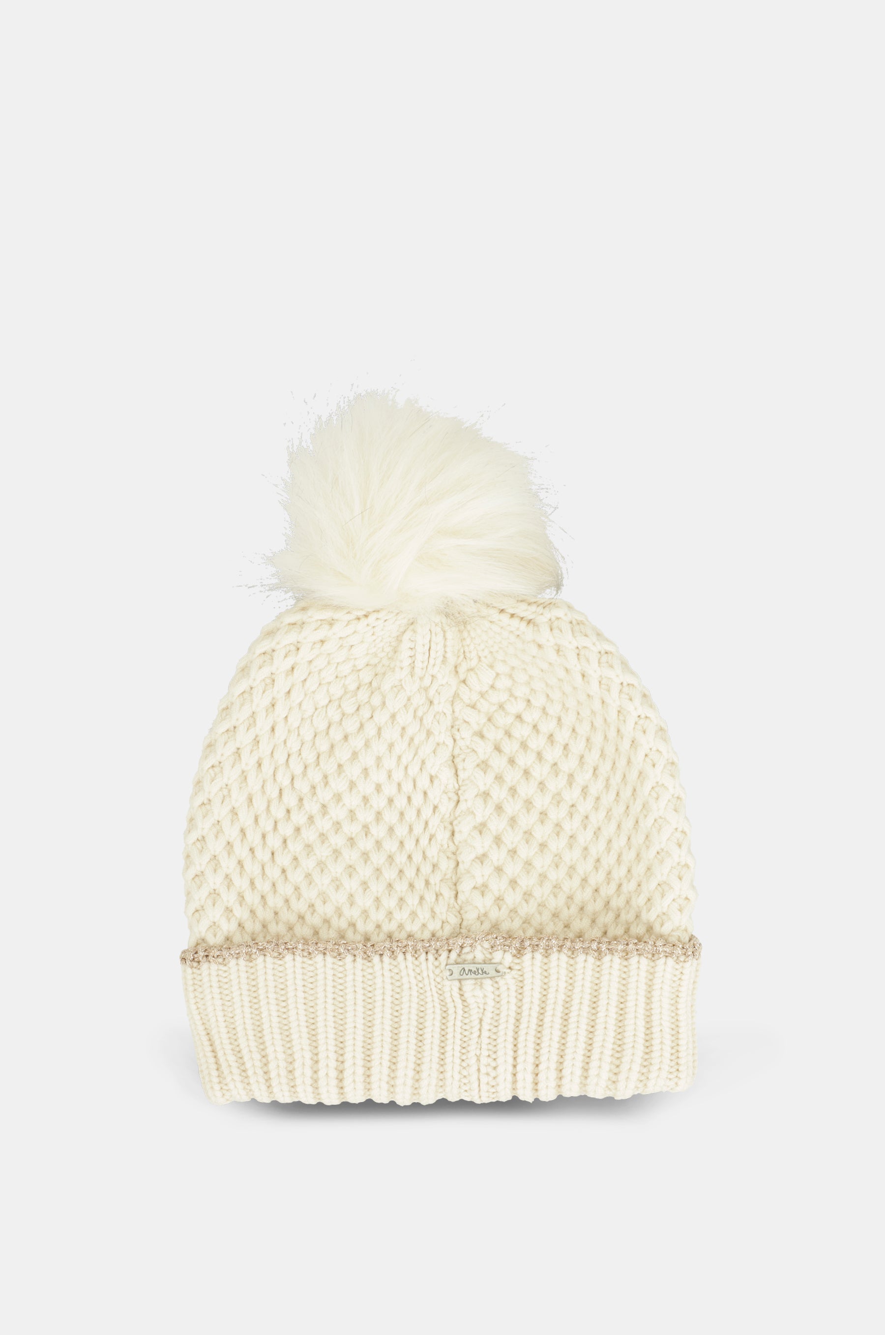 Cappello in maglia beige
