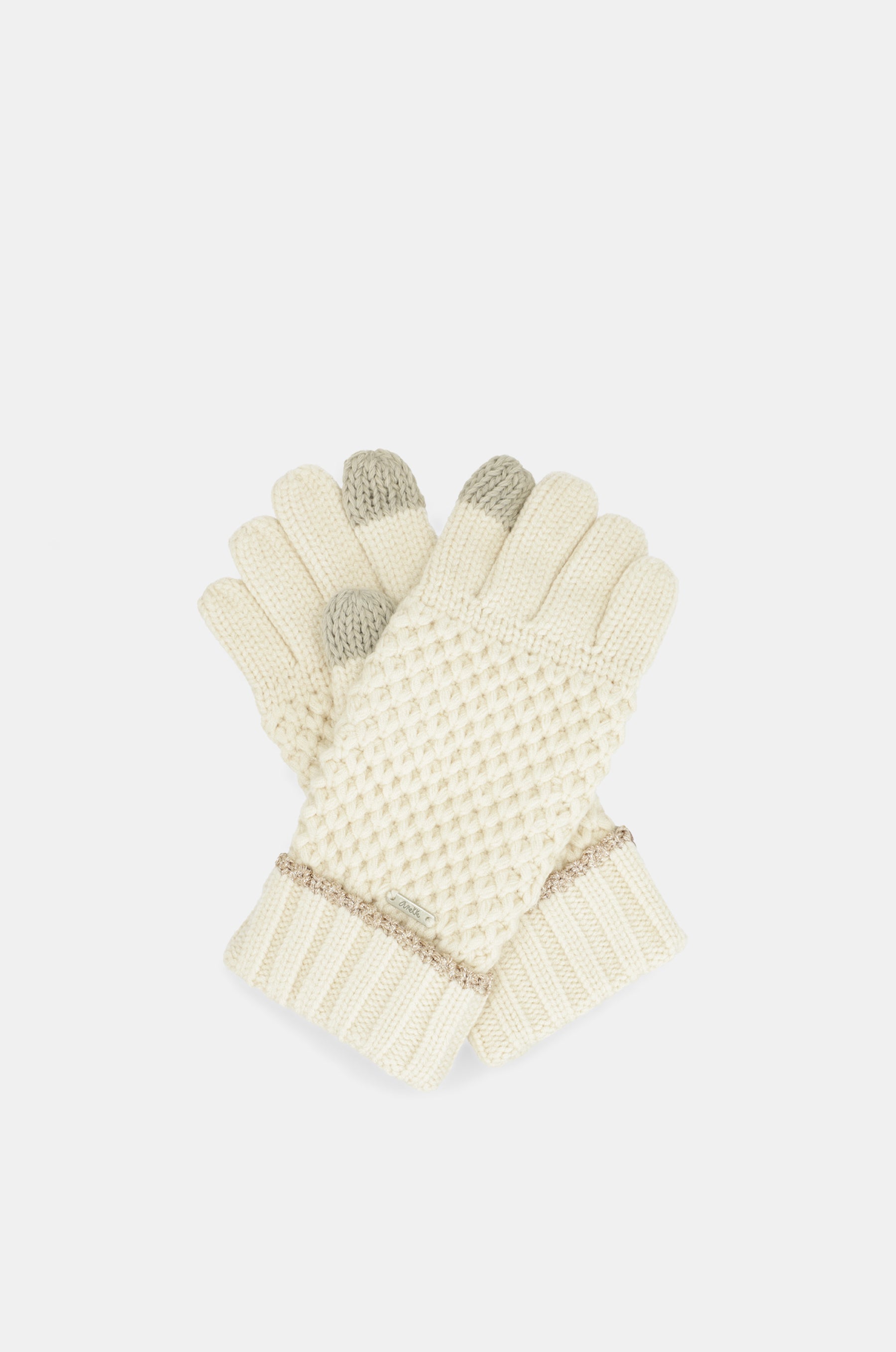 Guanti in maglia beige