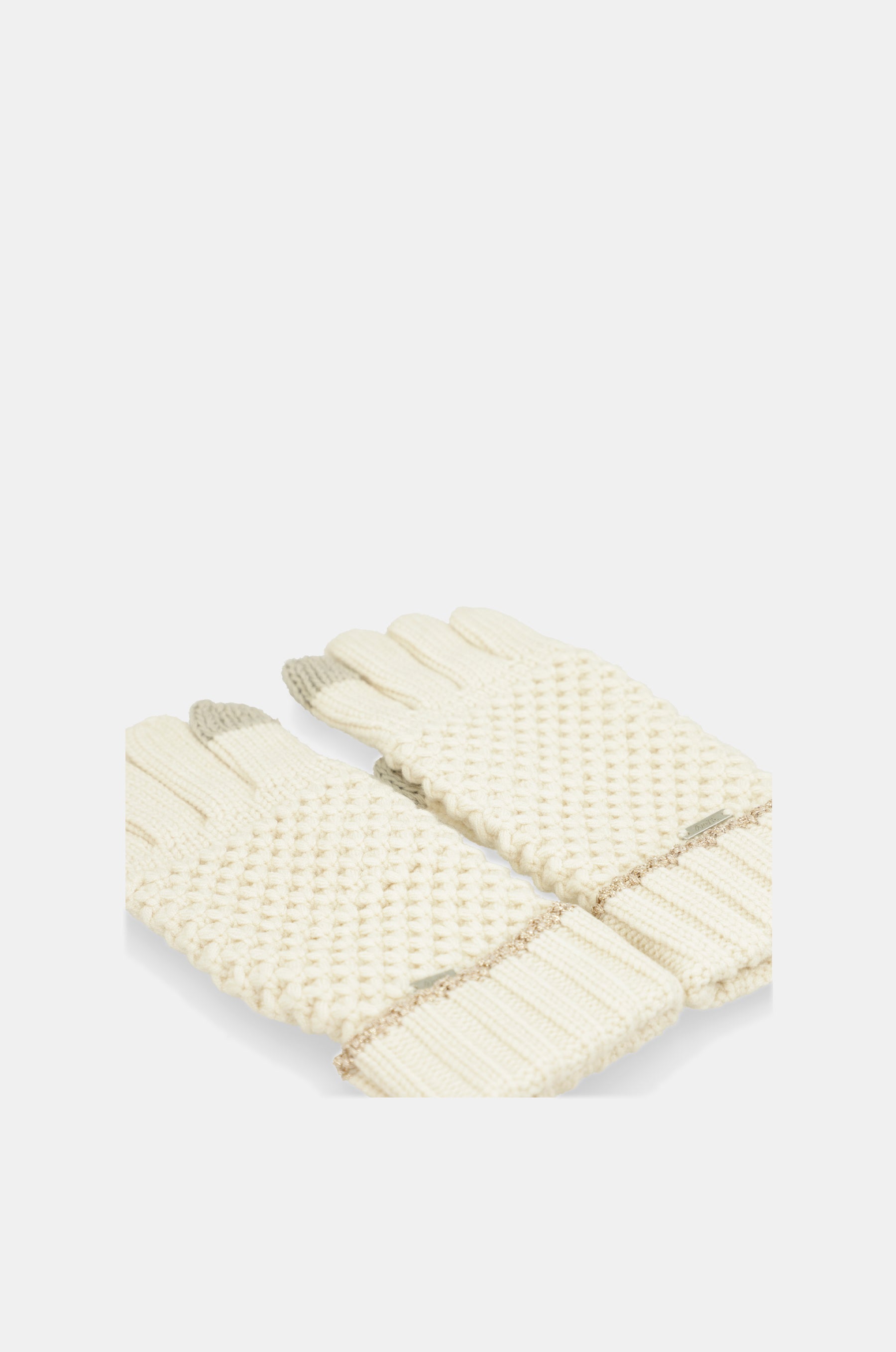 Guanti in maglia beige