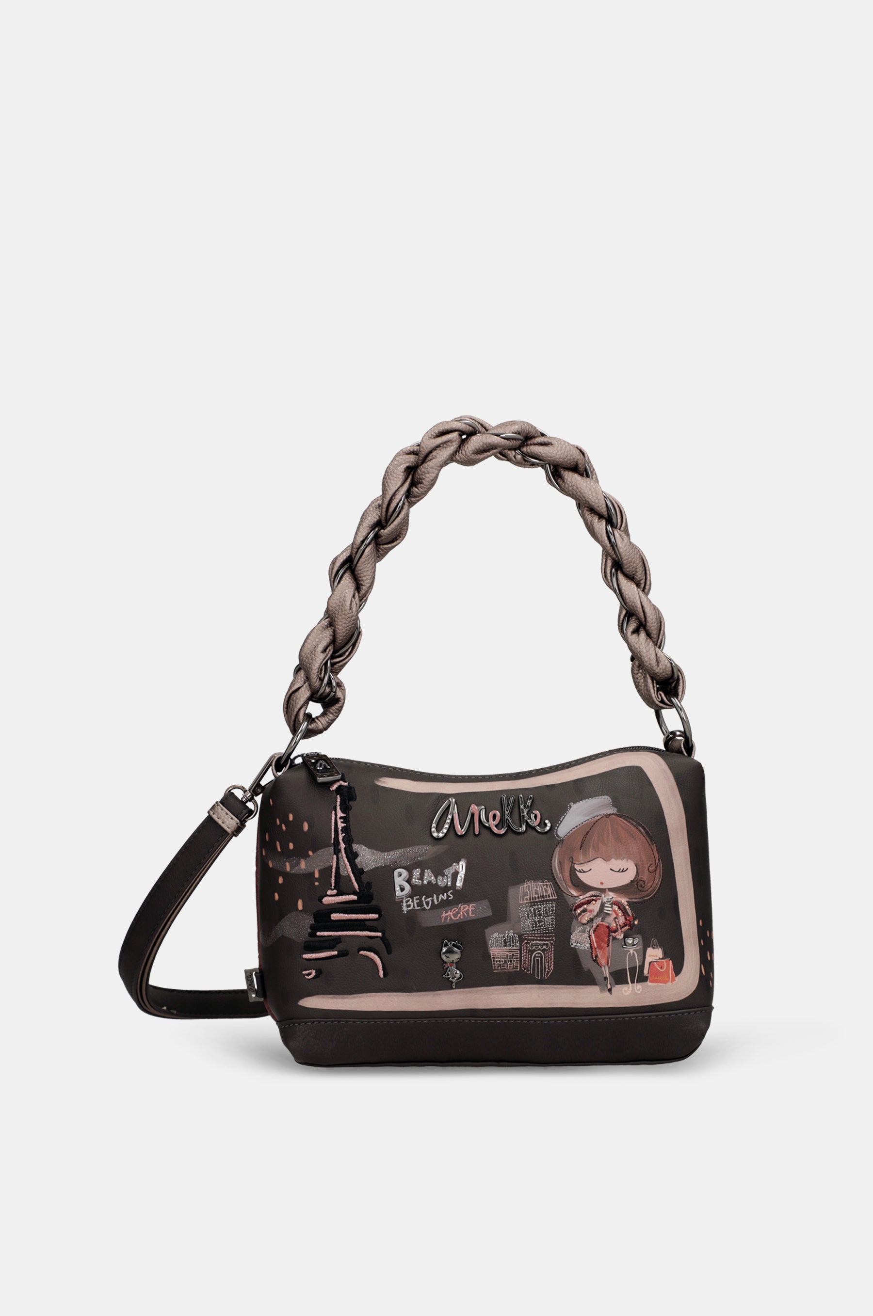 Borsa manico corto e tracolla Mademoiselle