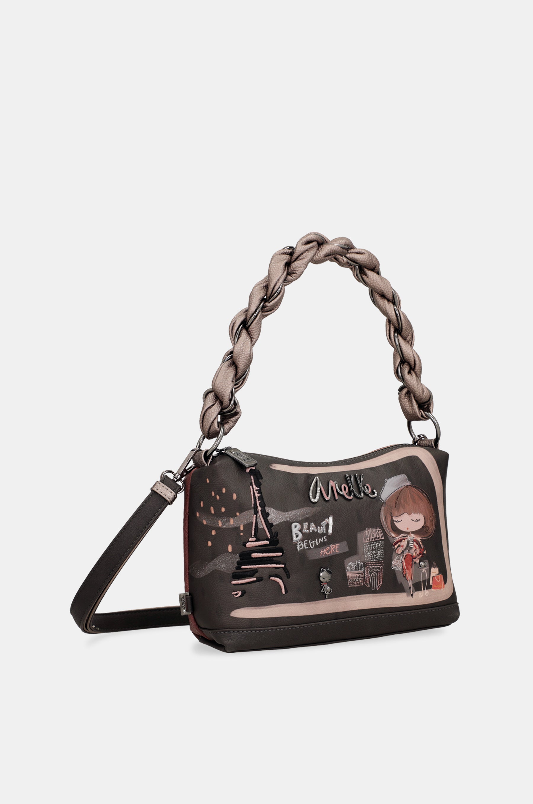 Borsa manico corto e tracolla Mademoiselle