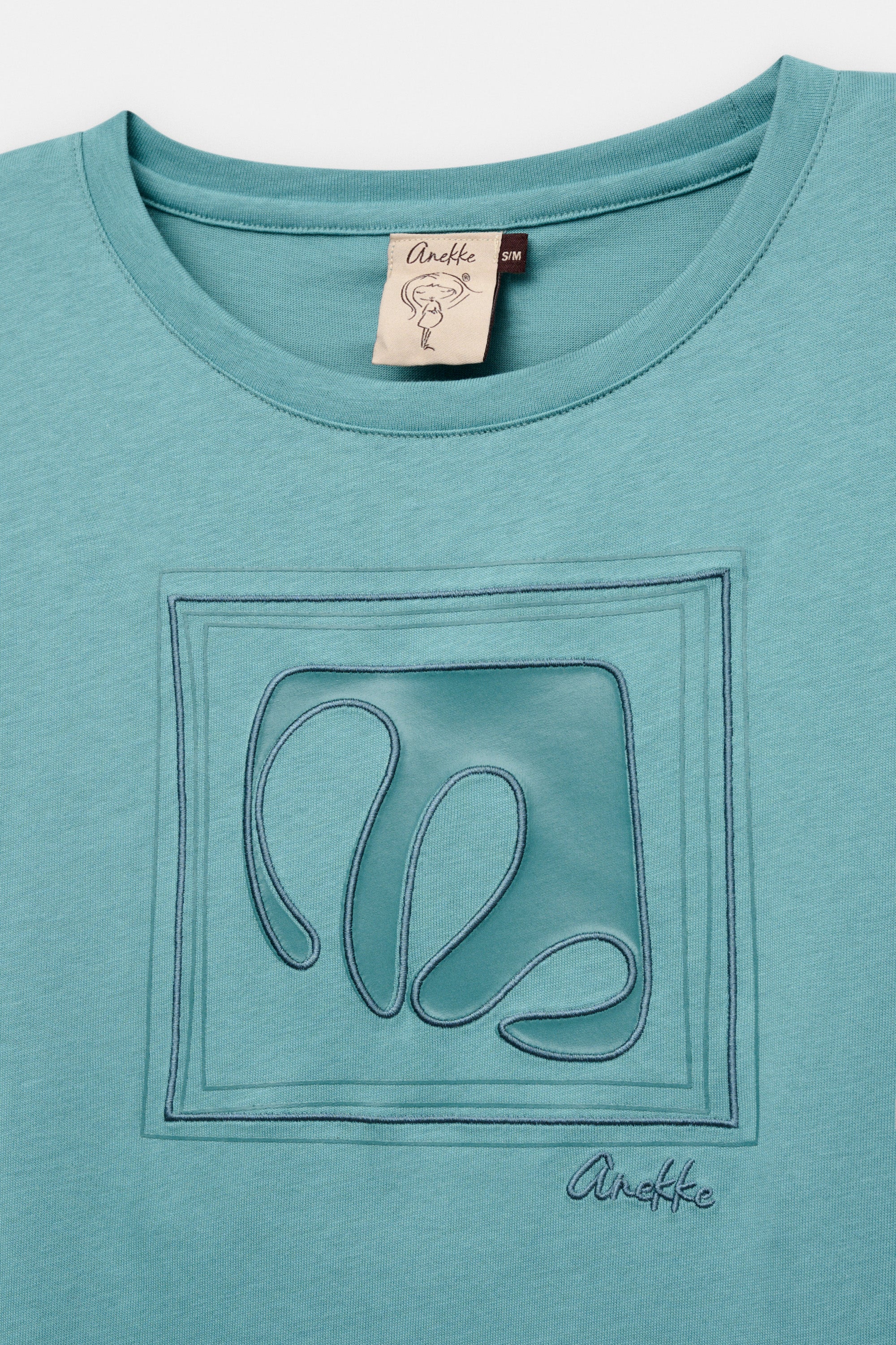 Maglietta con maniche a sbuffo blu