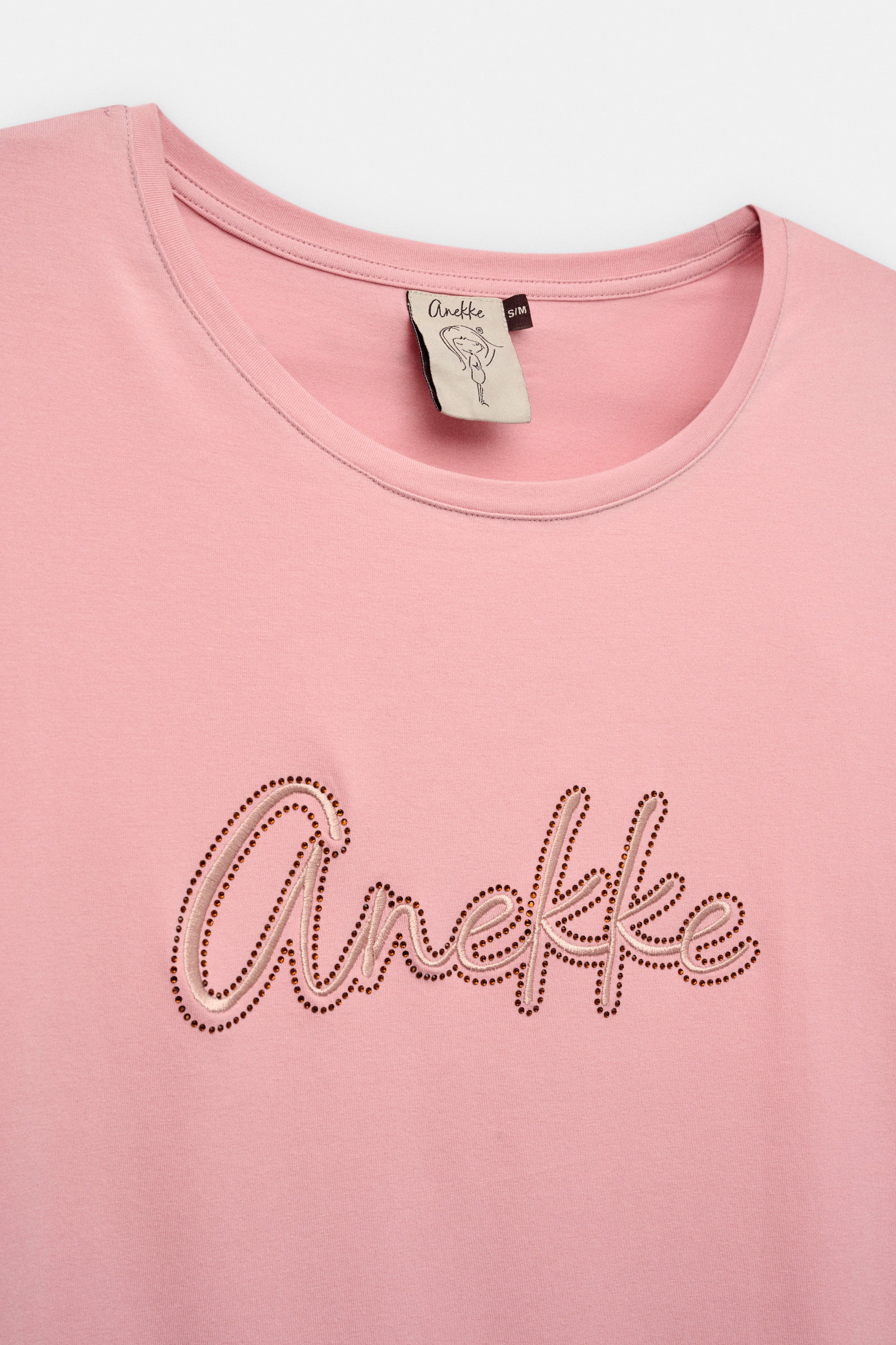 Maglietta a maniche corte rosa con logo