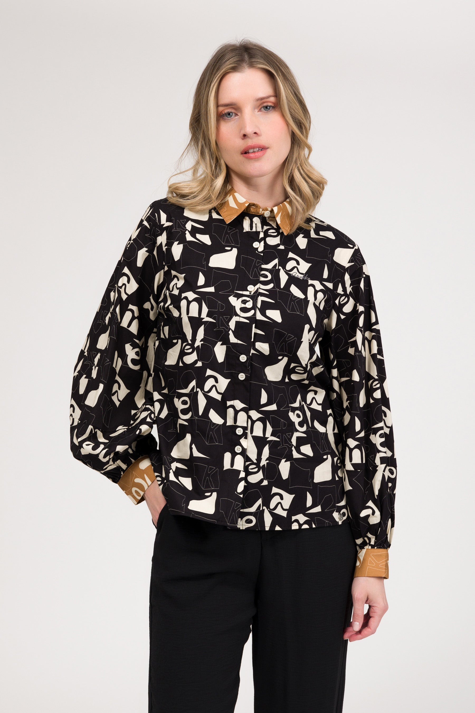 Camicia a maniche lunghe con stampa Bloom