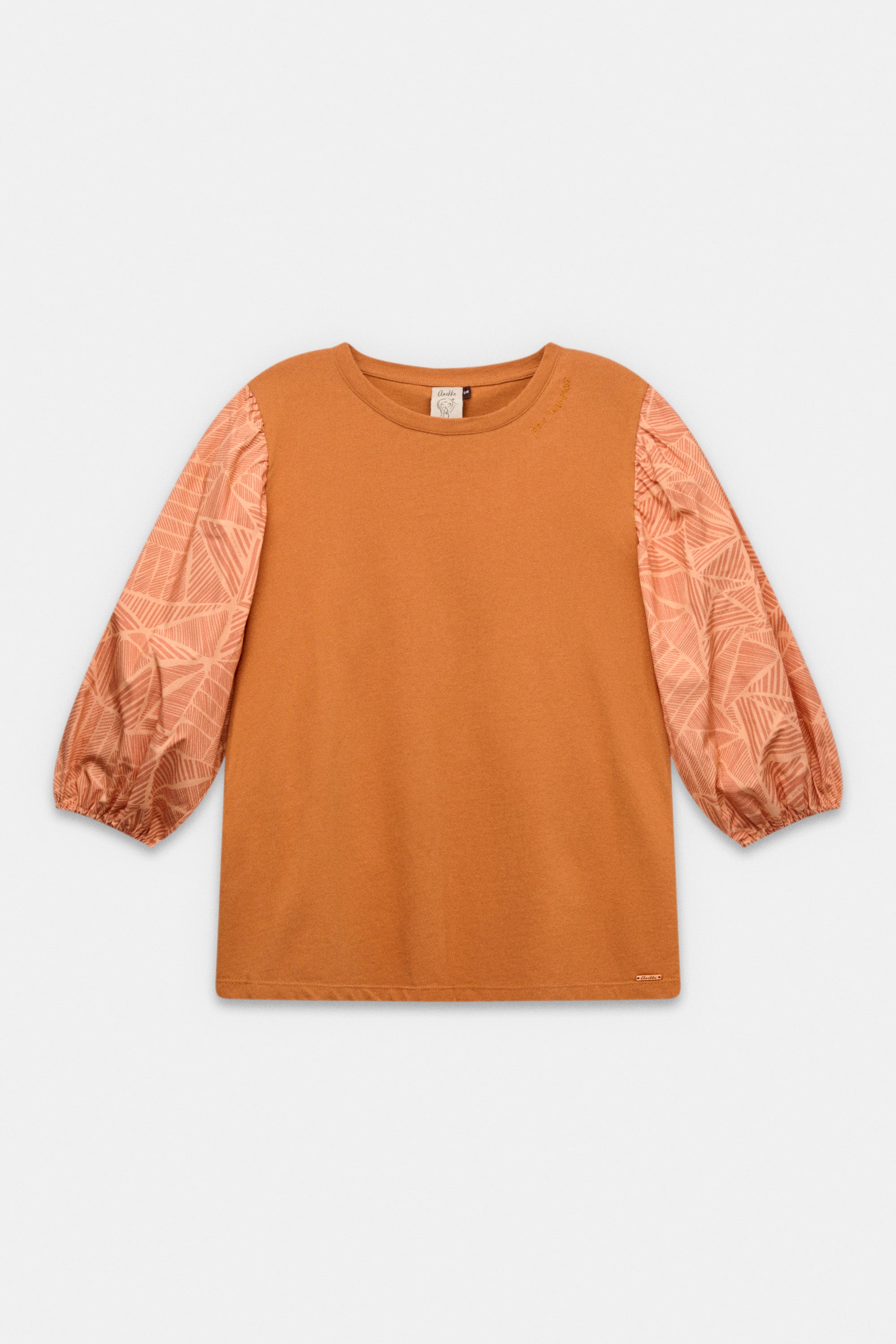 Maglietta con maniche a sbuffo e stampa