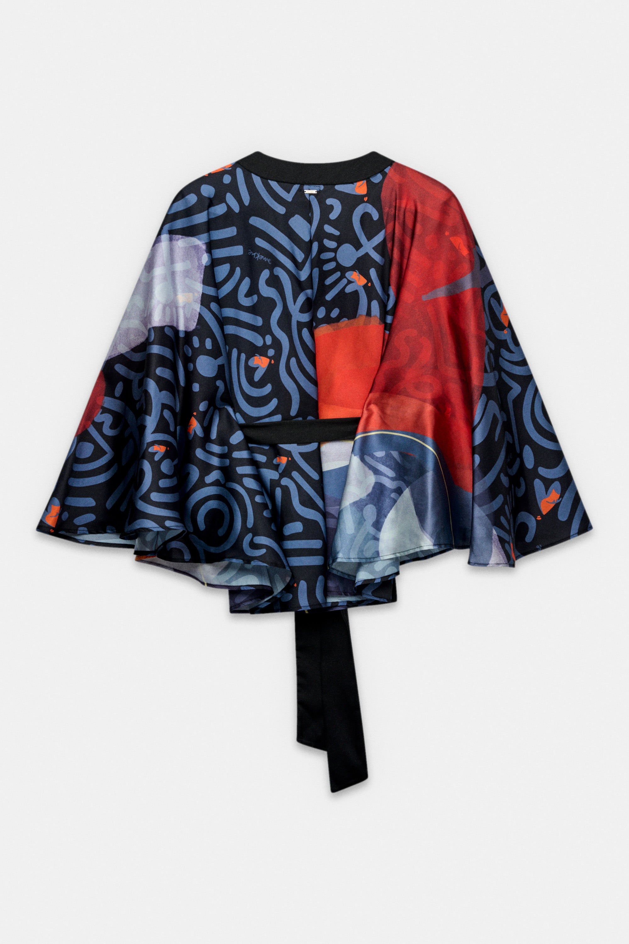 Kimono con stampa fluido