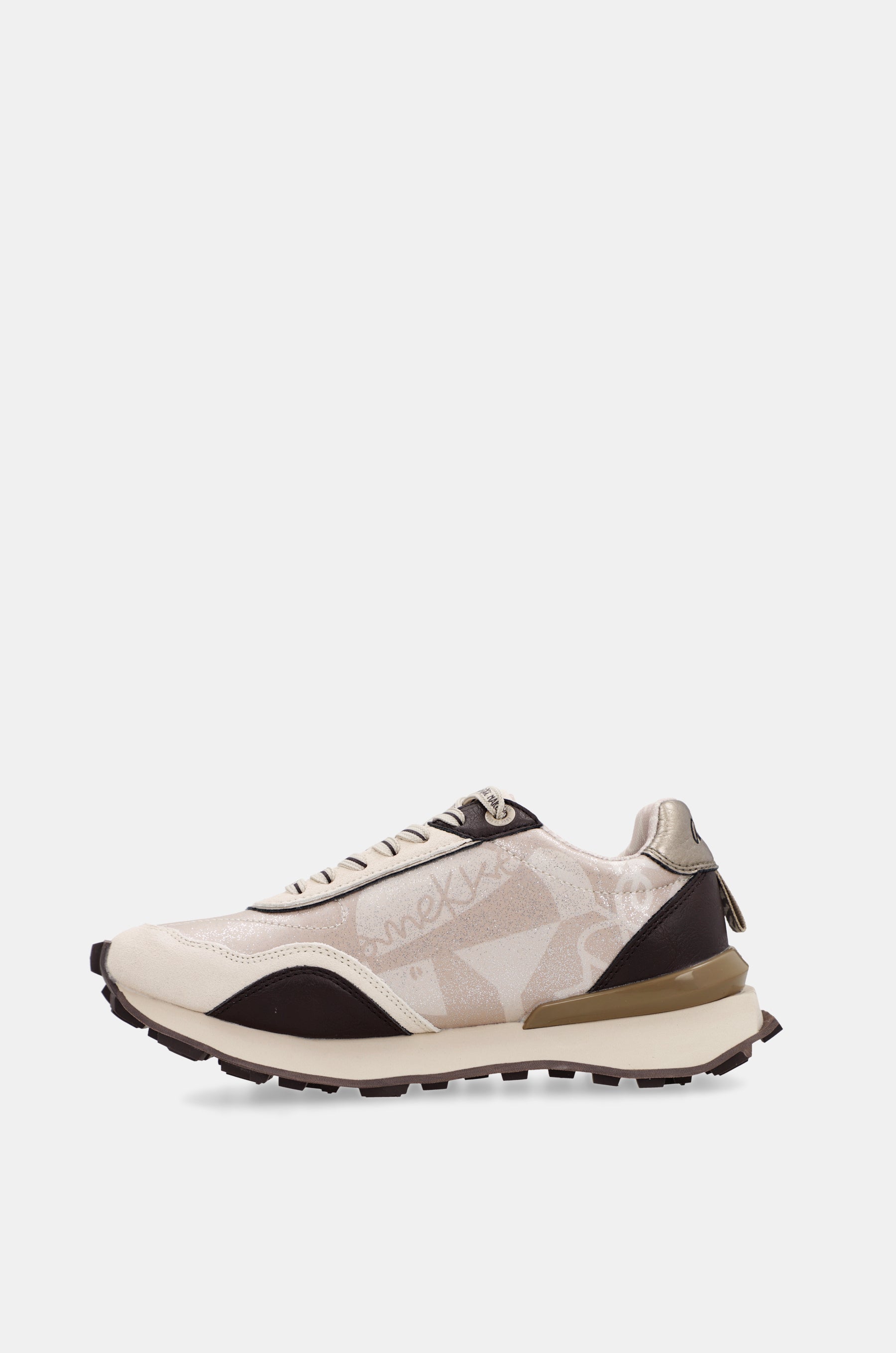 Sneakers beige con dettagli marroni