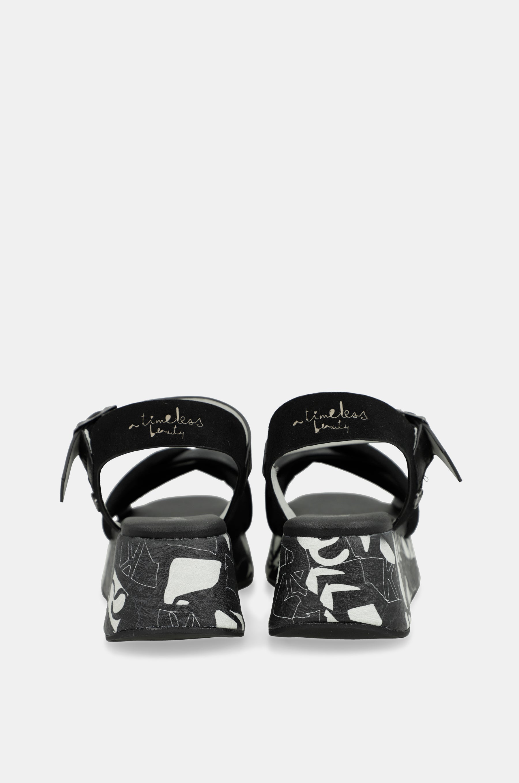 Sandali con platform nero e bianco