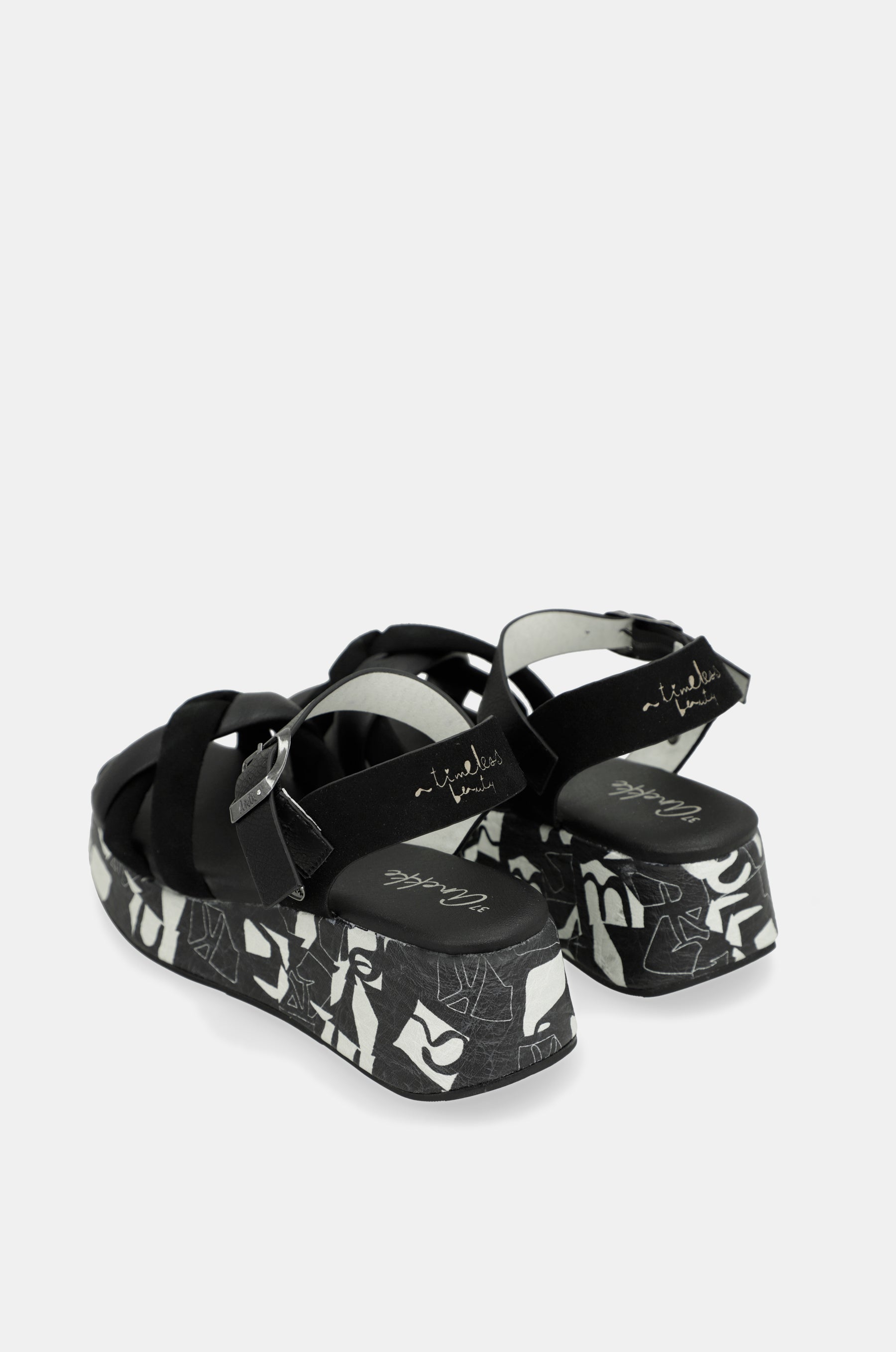 Sandali con platform nero e bianco