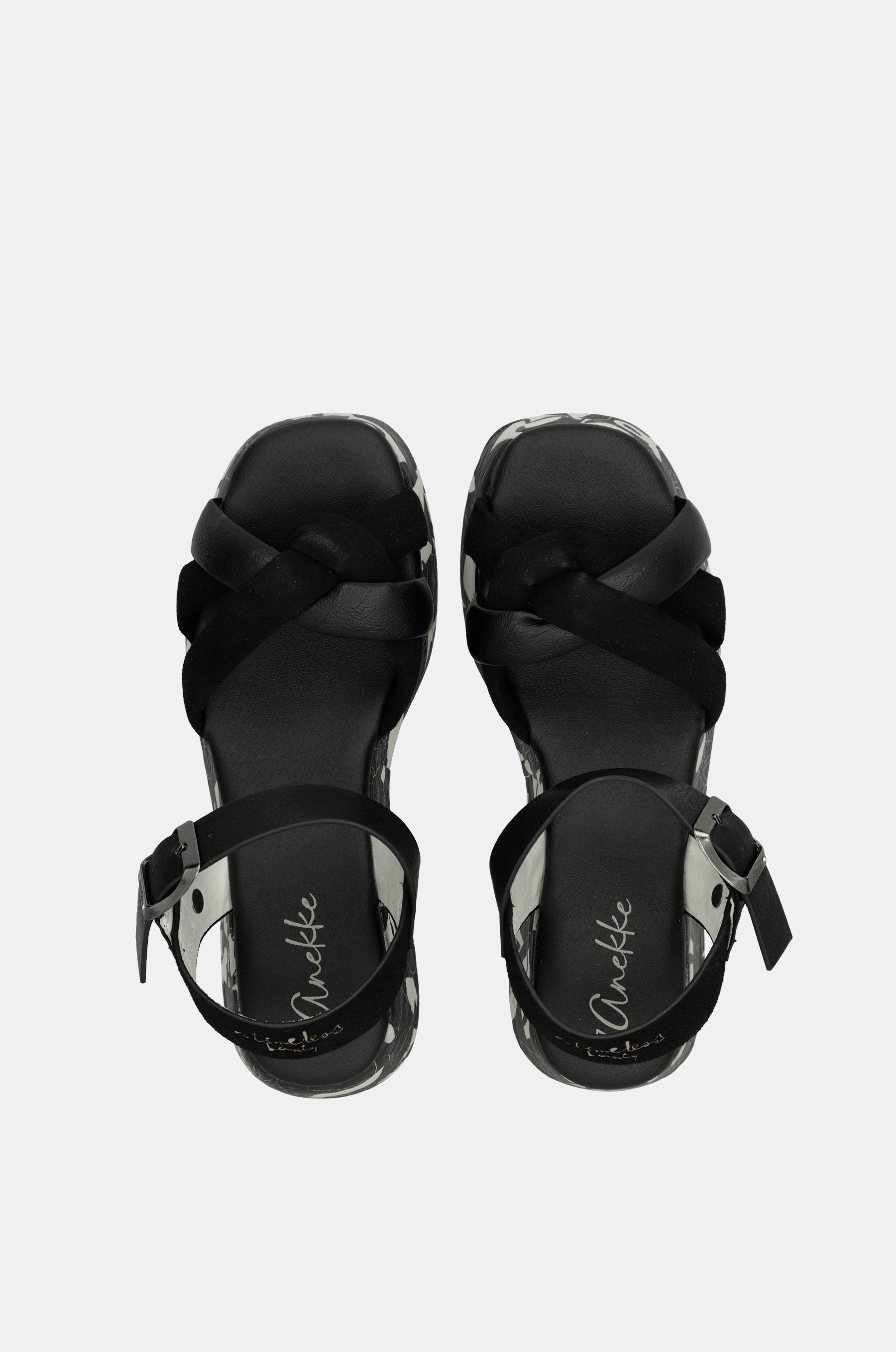 Sandali con platform nero e bianco