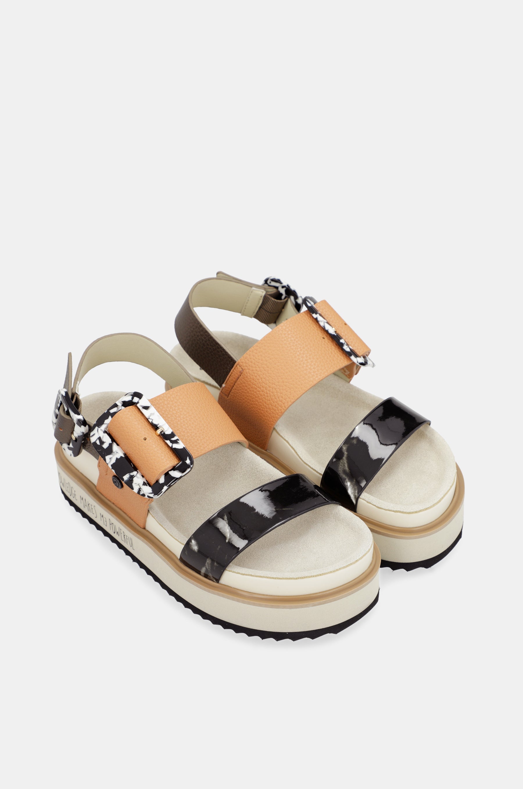 Sandali con platform arancioni e neri