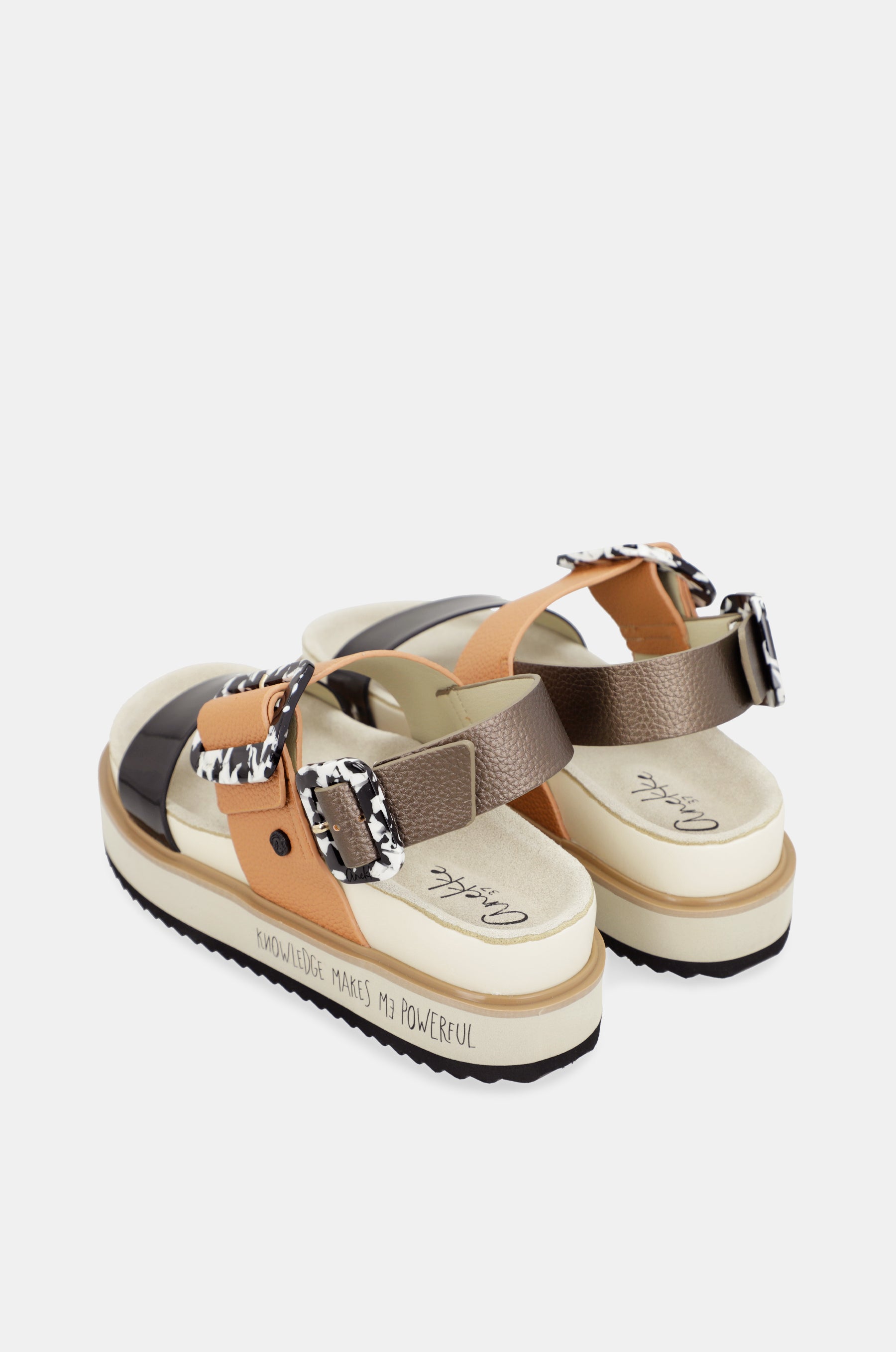 Sandali con platform arancioni e neri