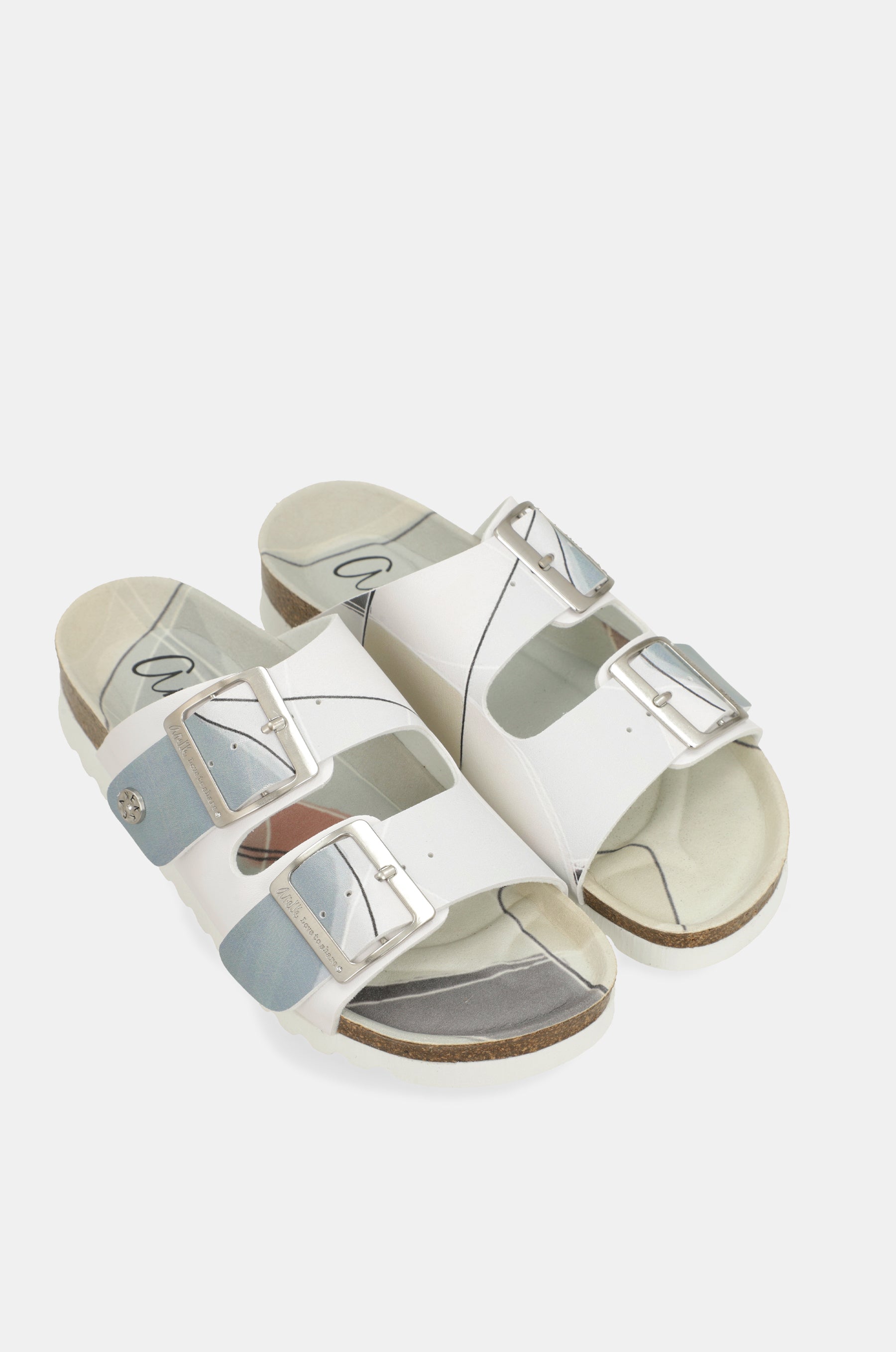 Sandali bio blu e bianchi