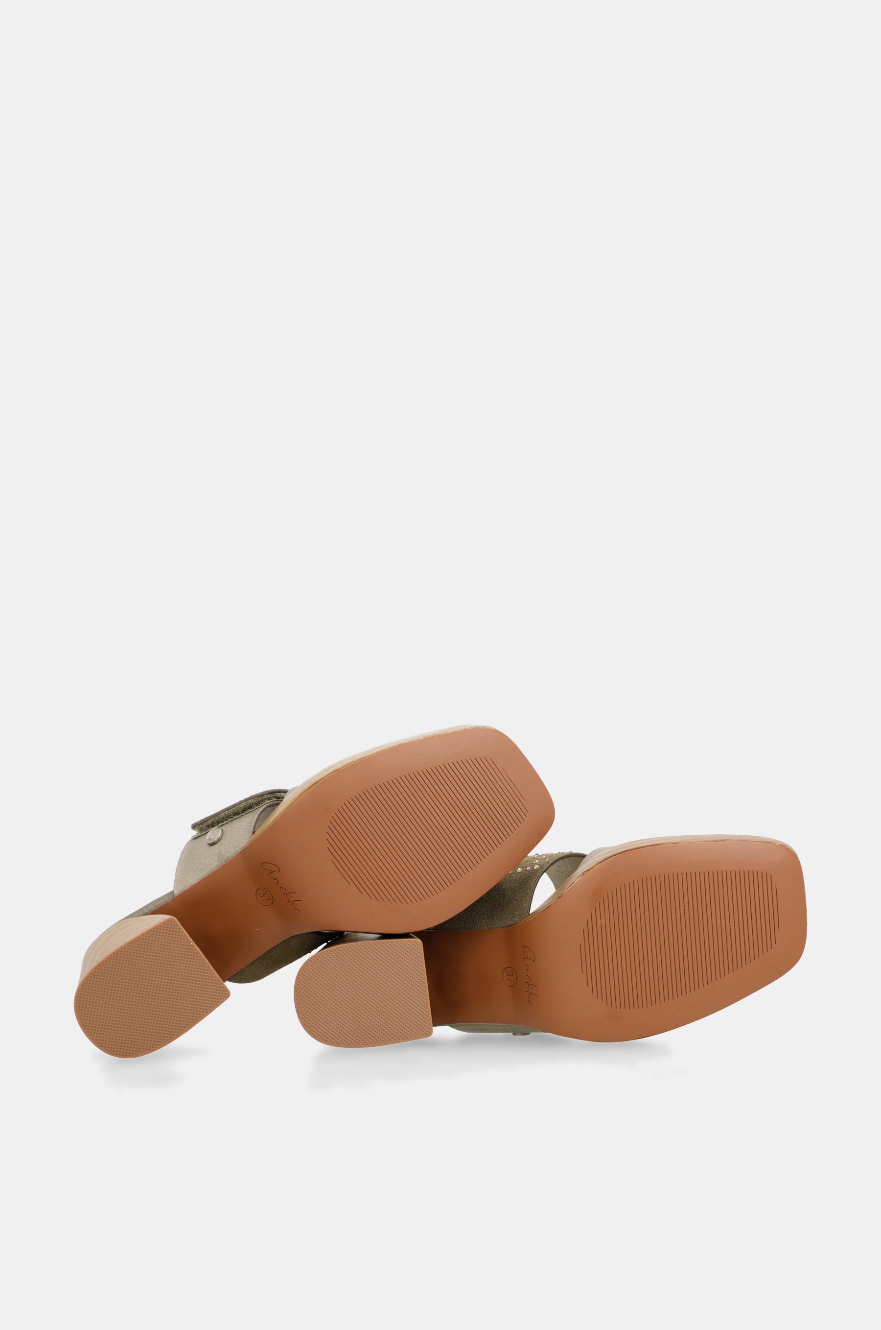 Sandali con tacco verdi e dorati con strass