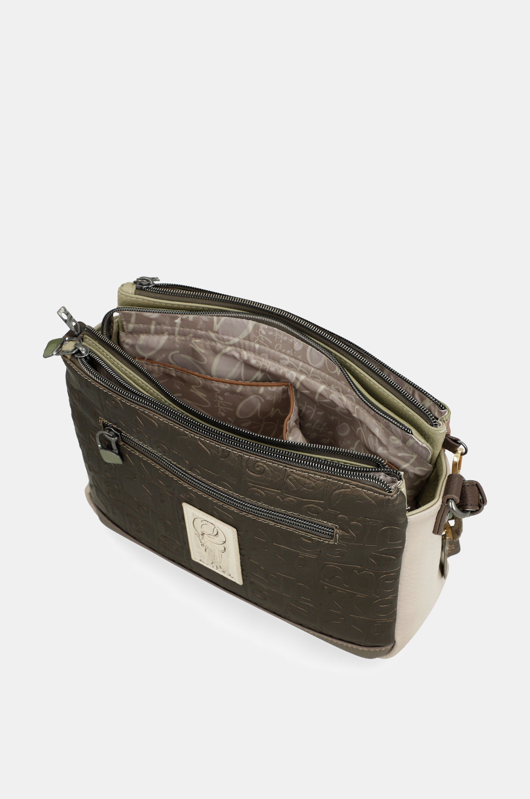 Borsa a tracolla con stampa Amphora