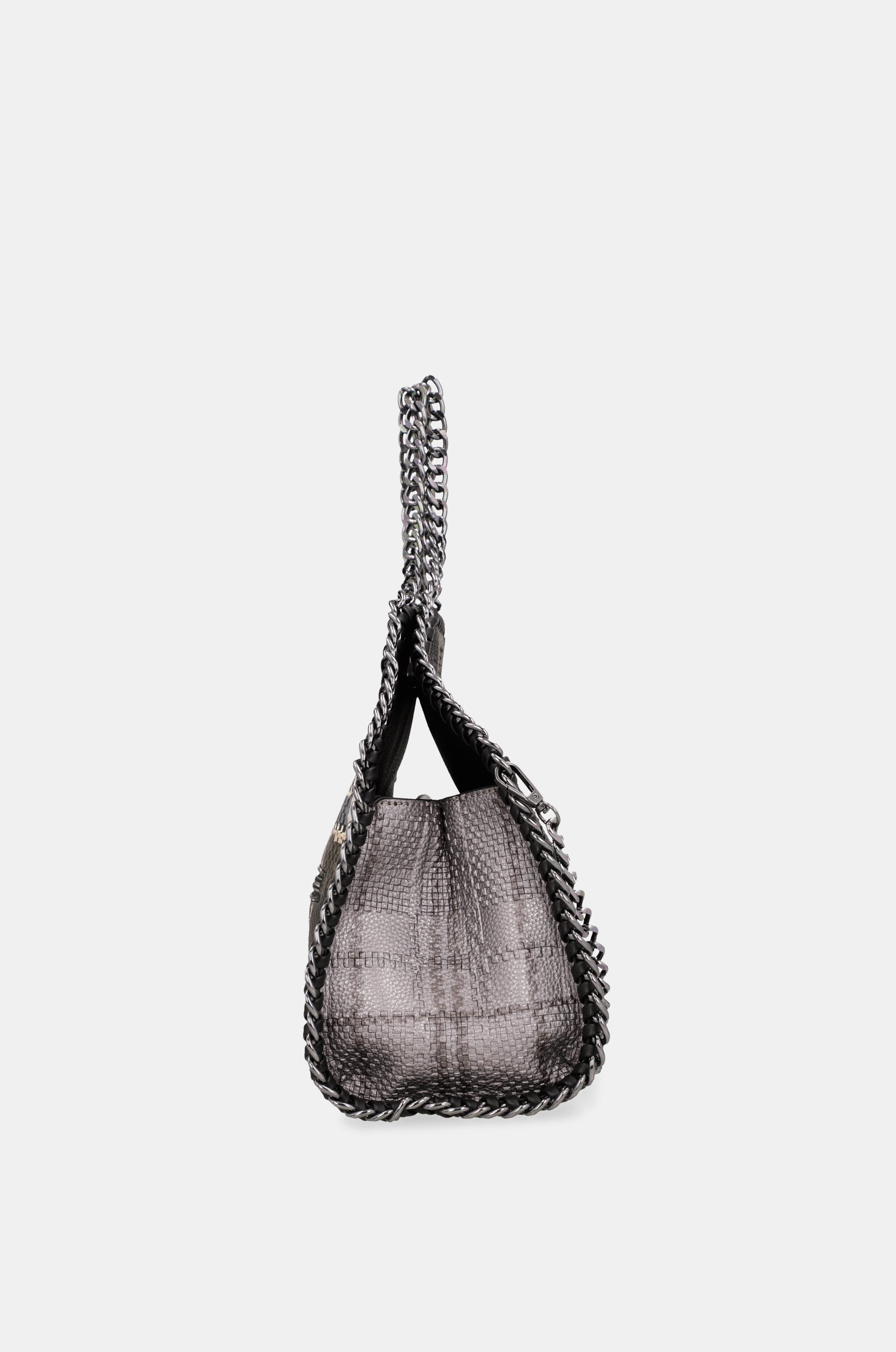Borsa a spalla con manico in metallo Iron
