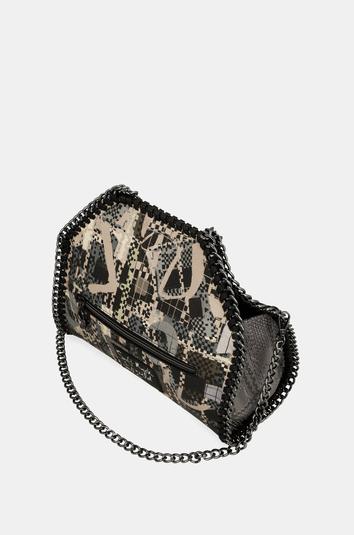 Borsa a spalla con manico in metallo Iron