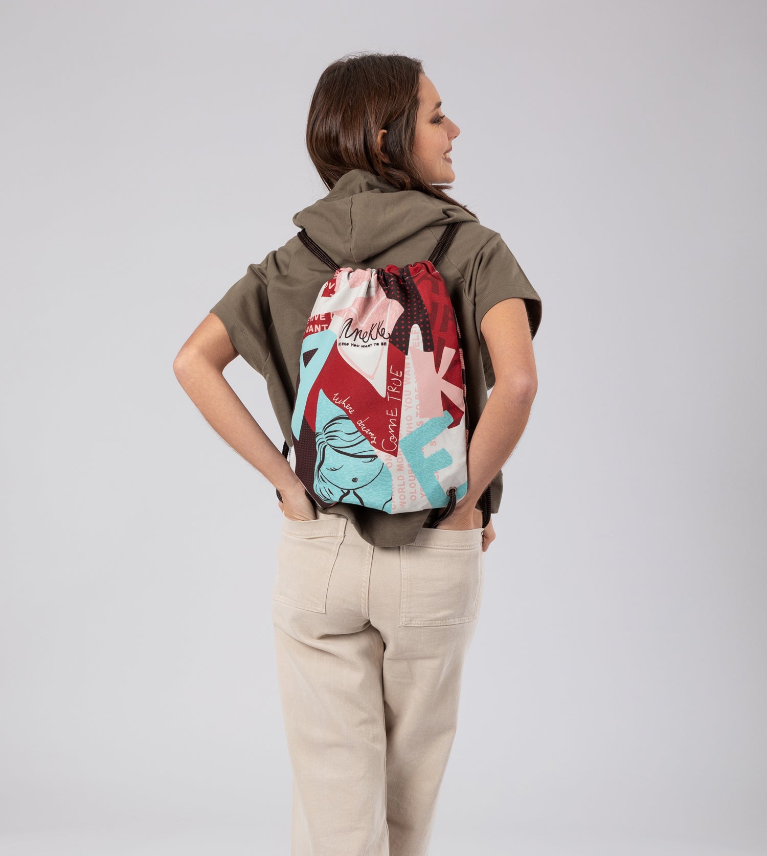 Zaino con coulisse in tessuto Fashion