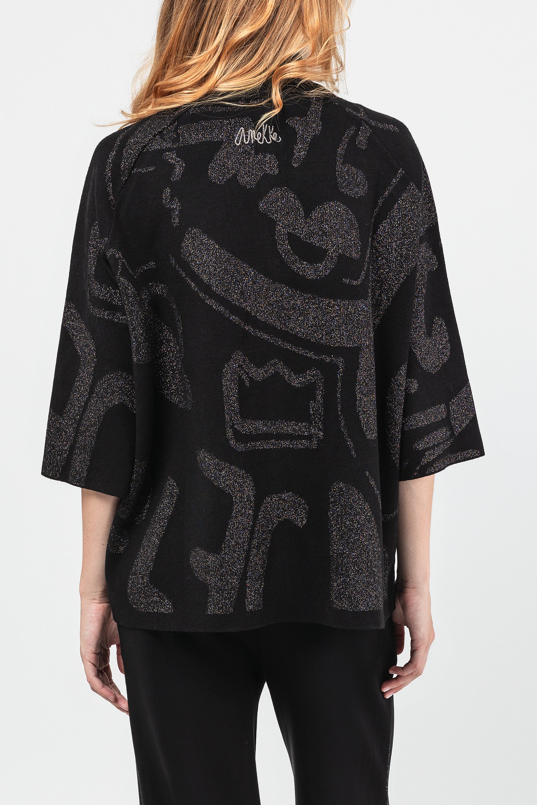 Cardigan nero e argento