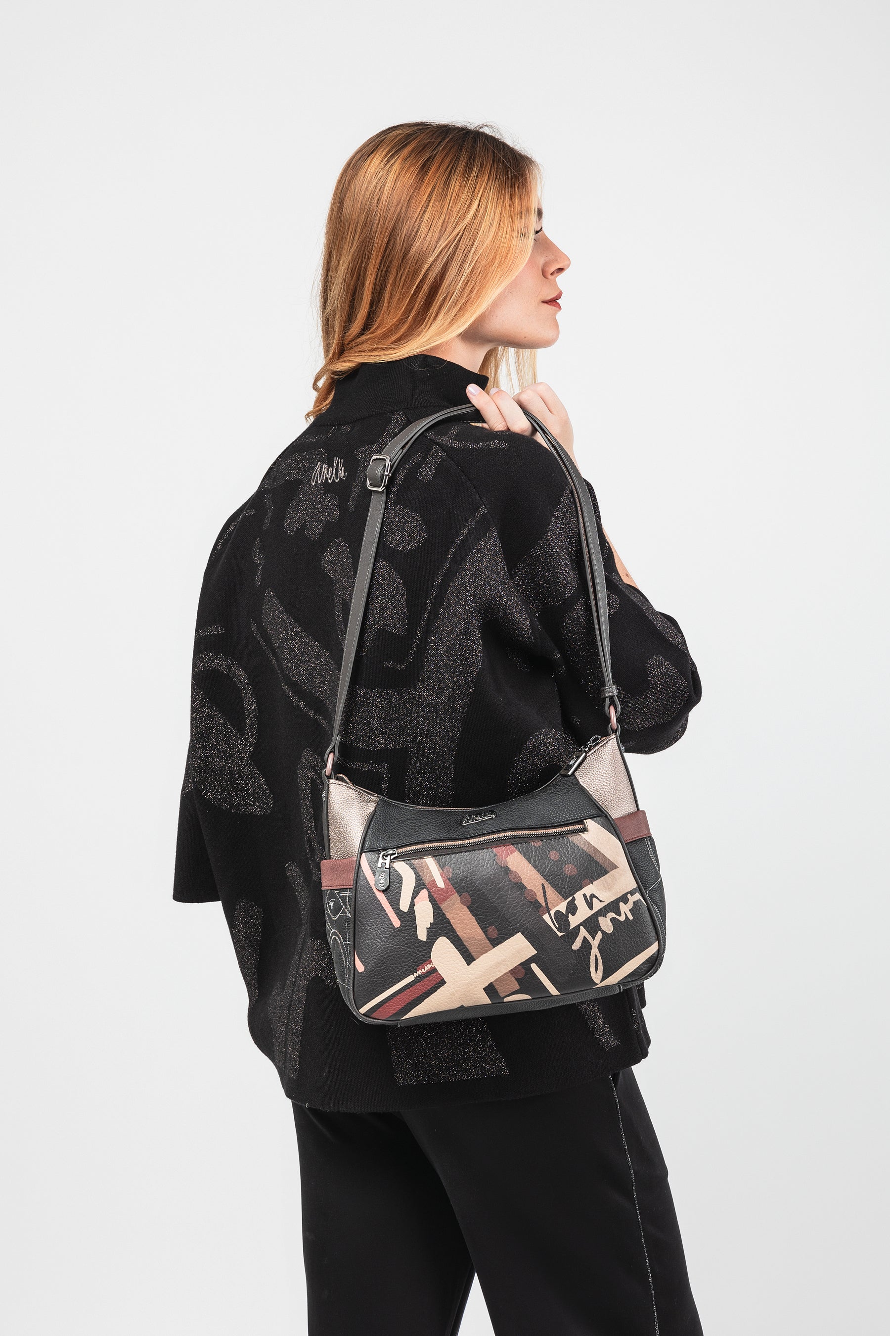 Borsa a spalla con tracolla grande Mademoiselle