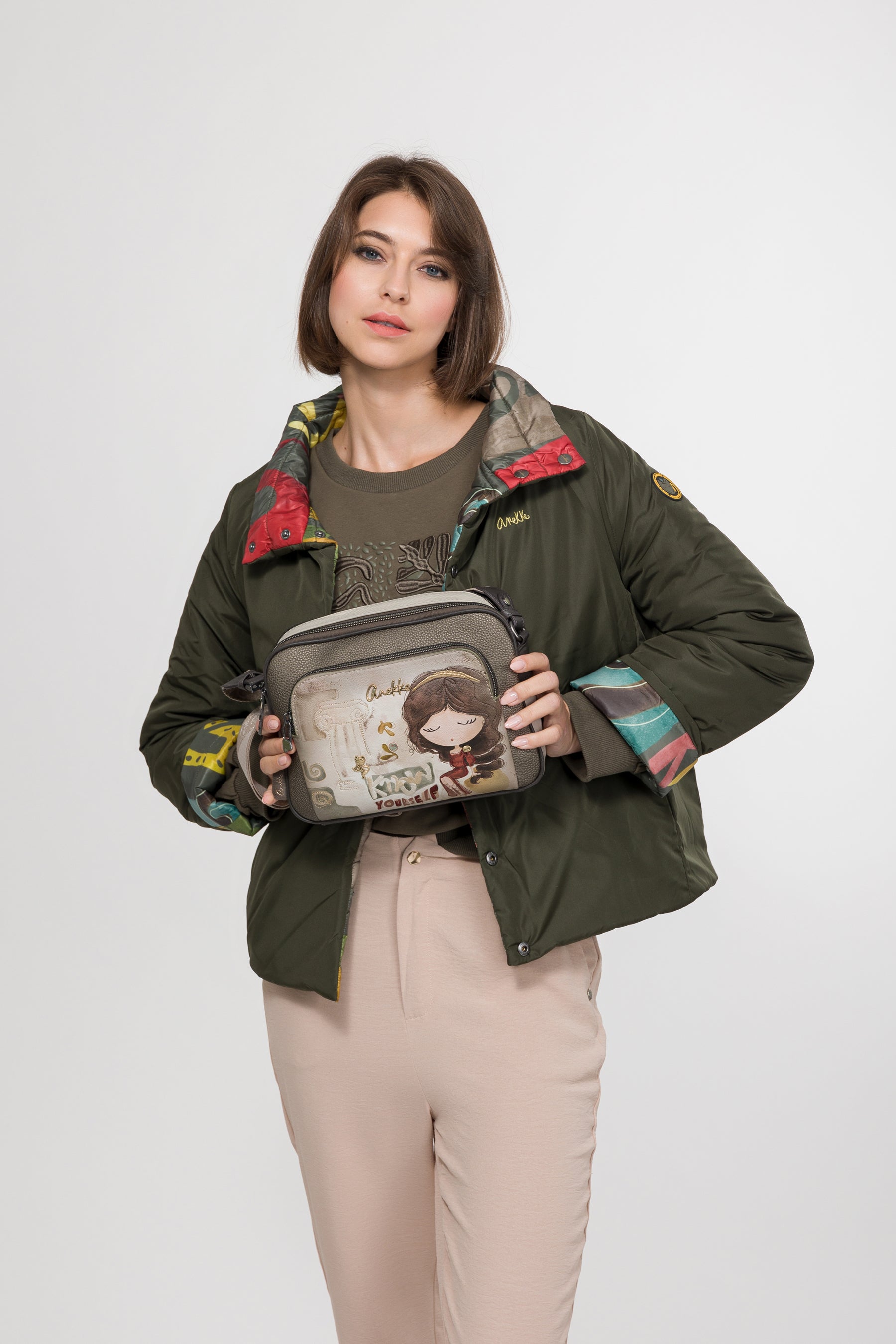 Borsa a tracolla con tasca frontale Muse