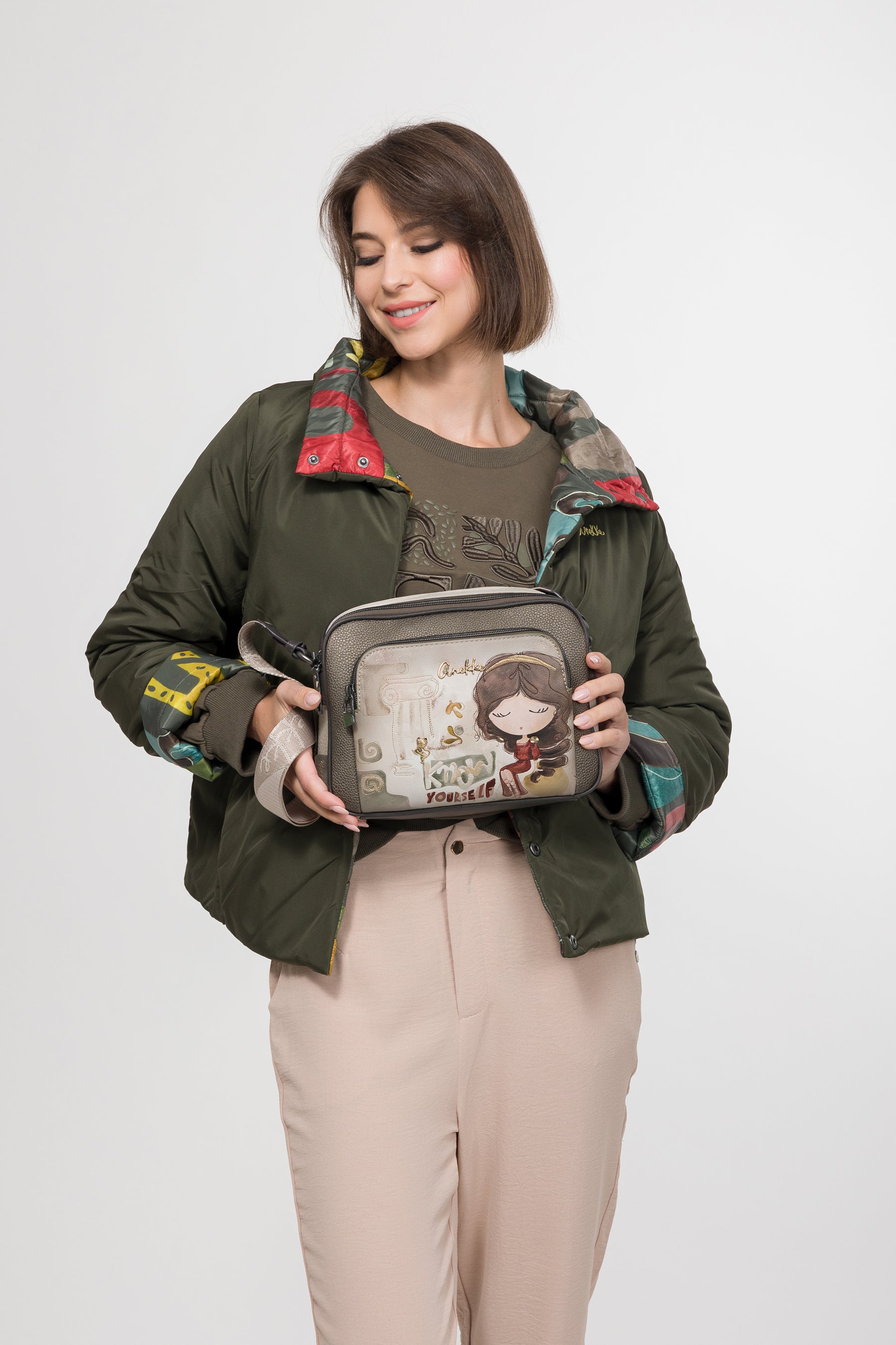 Borsa a tracolla con tasca frontale Muse