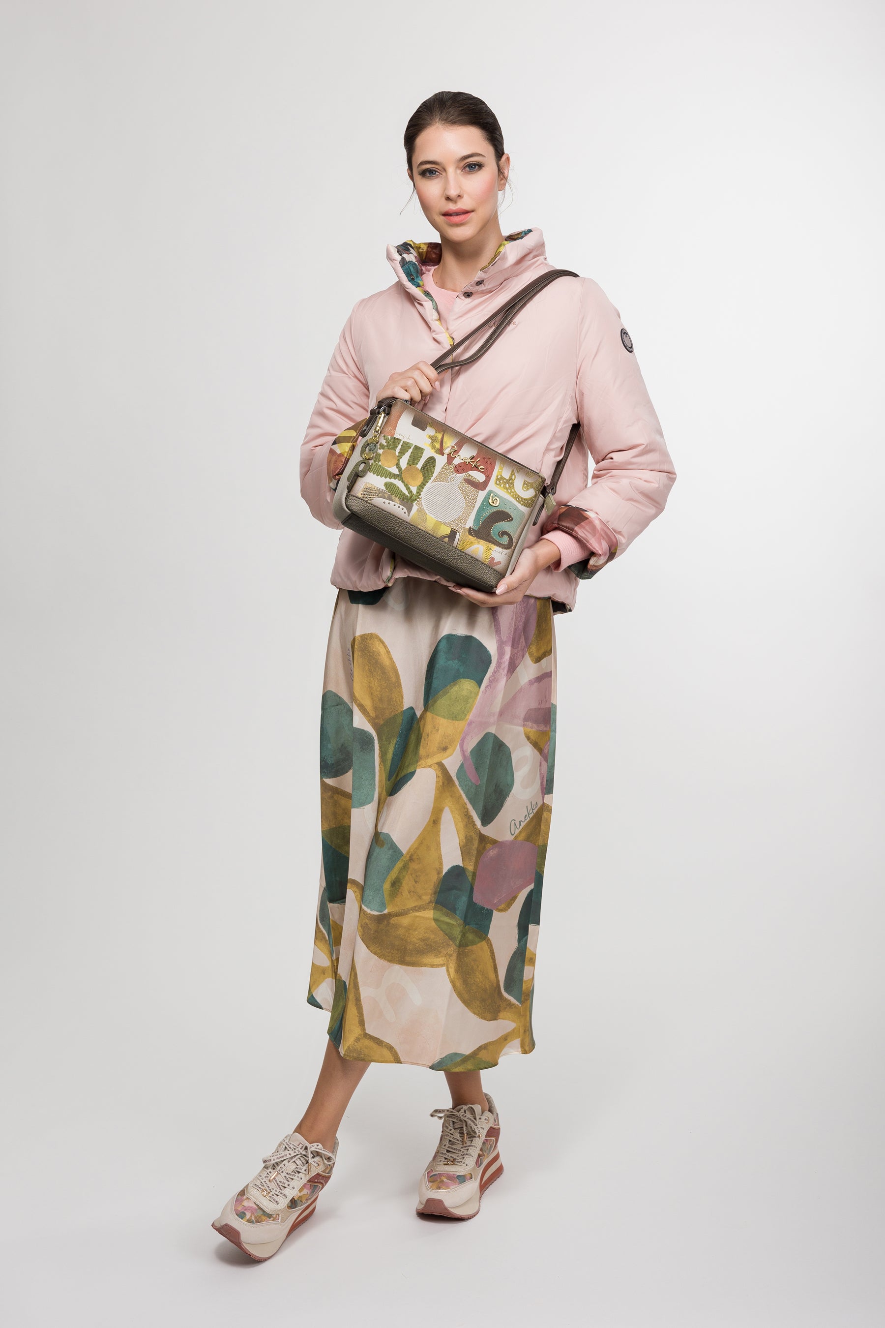 Borsa a tracolla con stampa Amphora