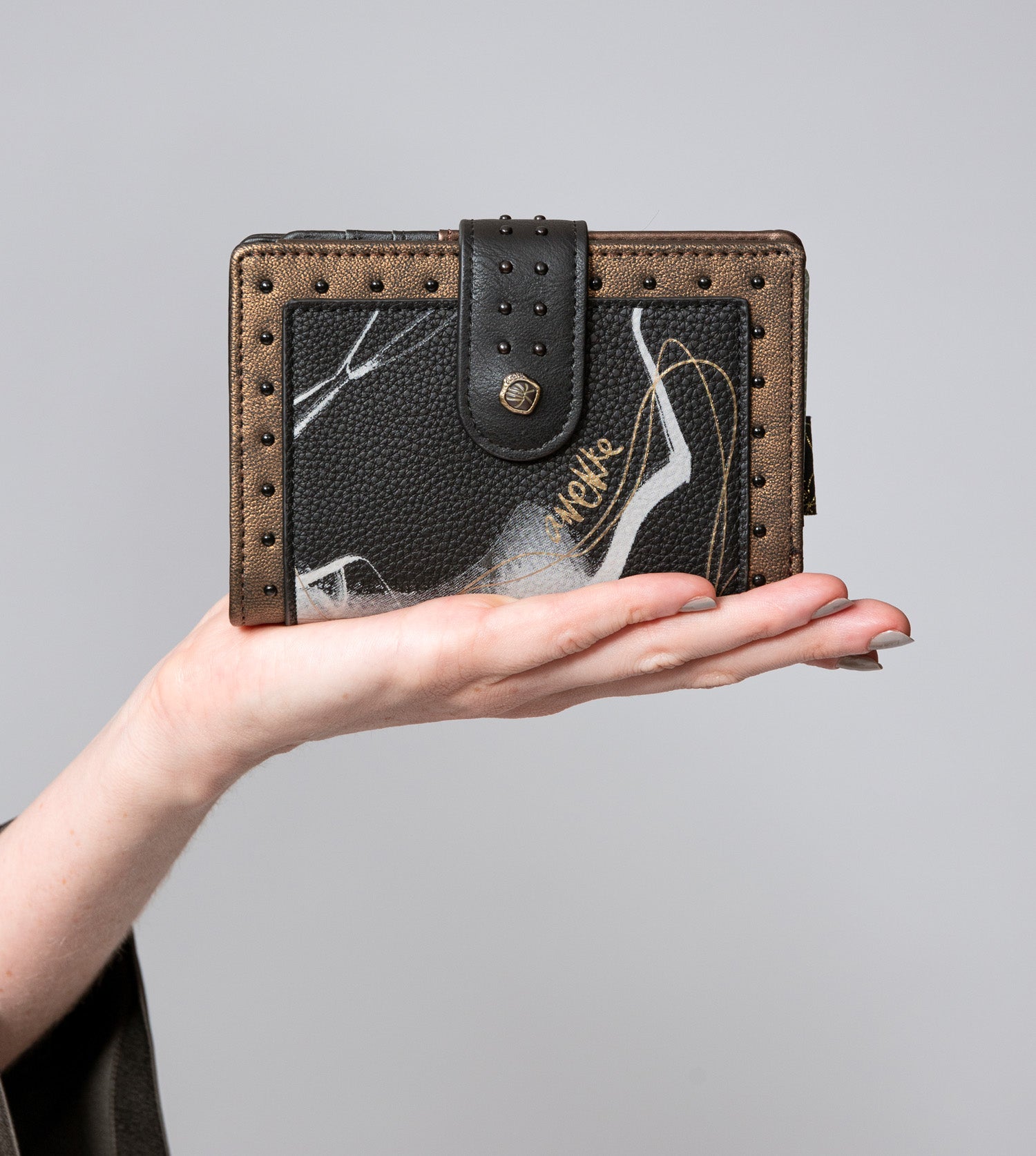 Portafoglio RFID flessibile nero Nature Shodō