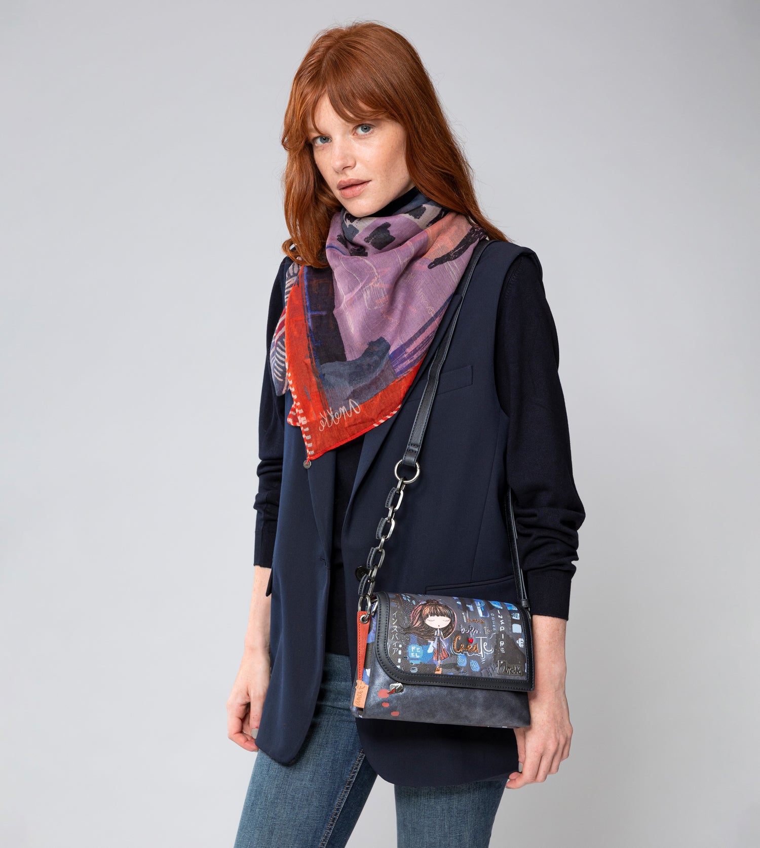 Borsa a tracolla con patta Contemporary