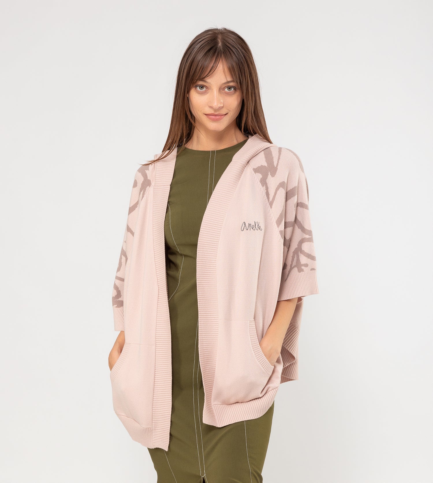 Giacca stile poncio beige