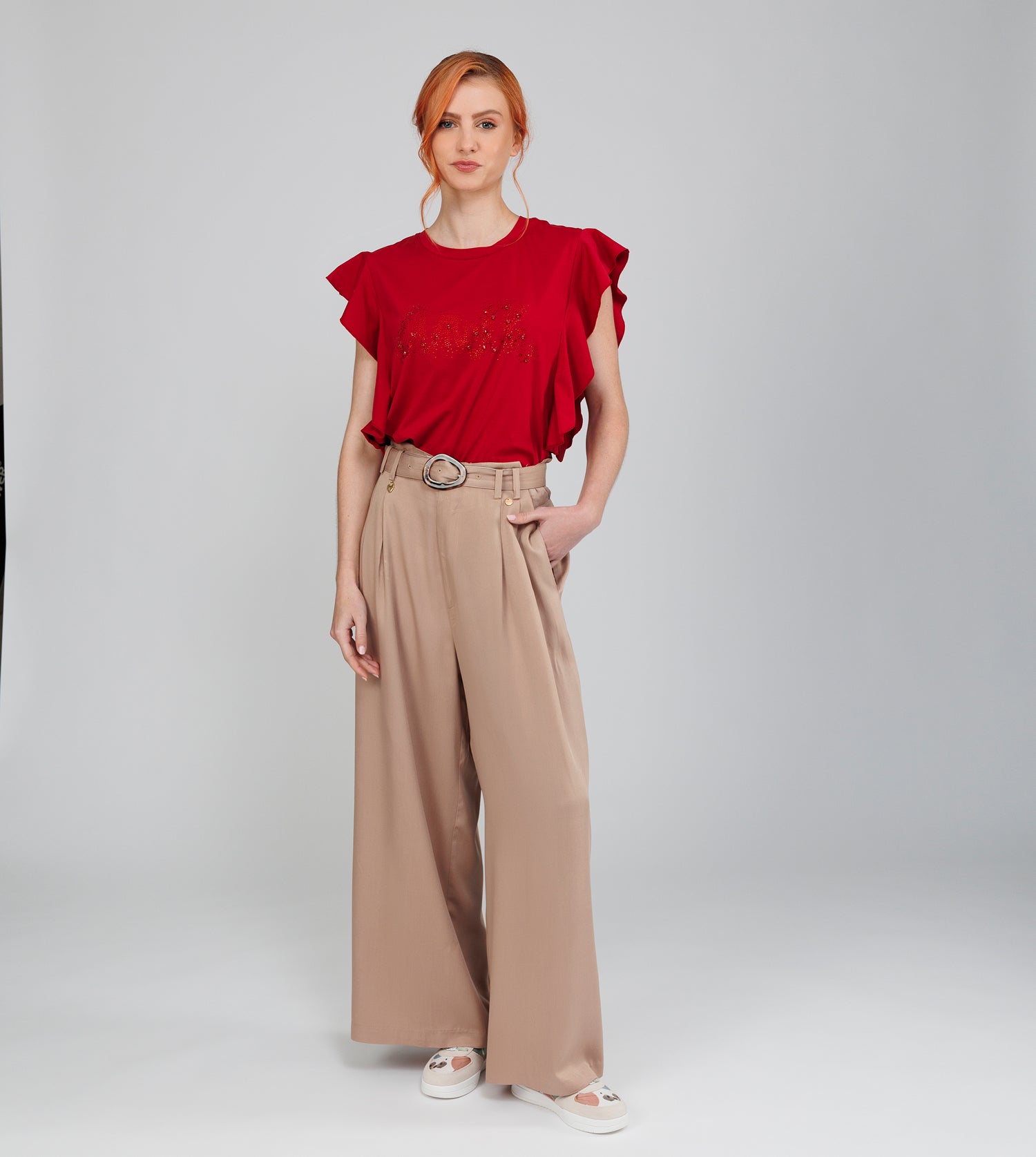 Pantaloni color taupe