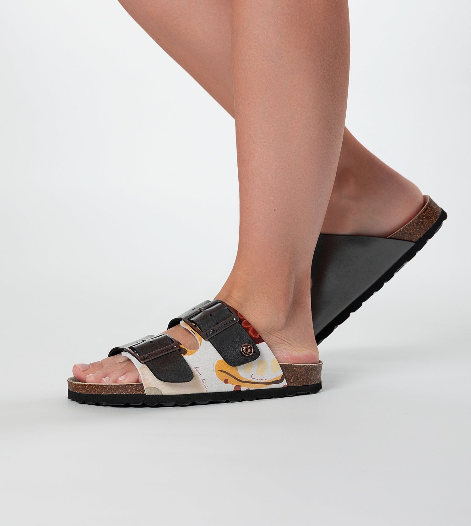 Sandali bio multicolore neri