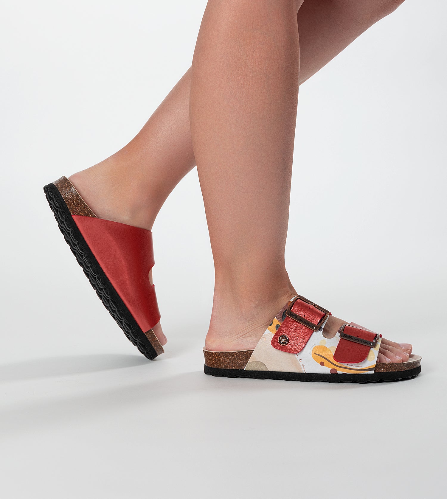 Sandali bio multicolore rossi