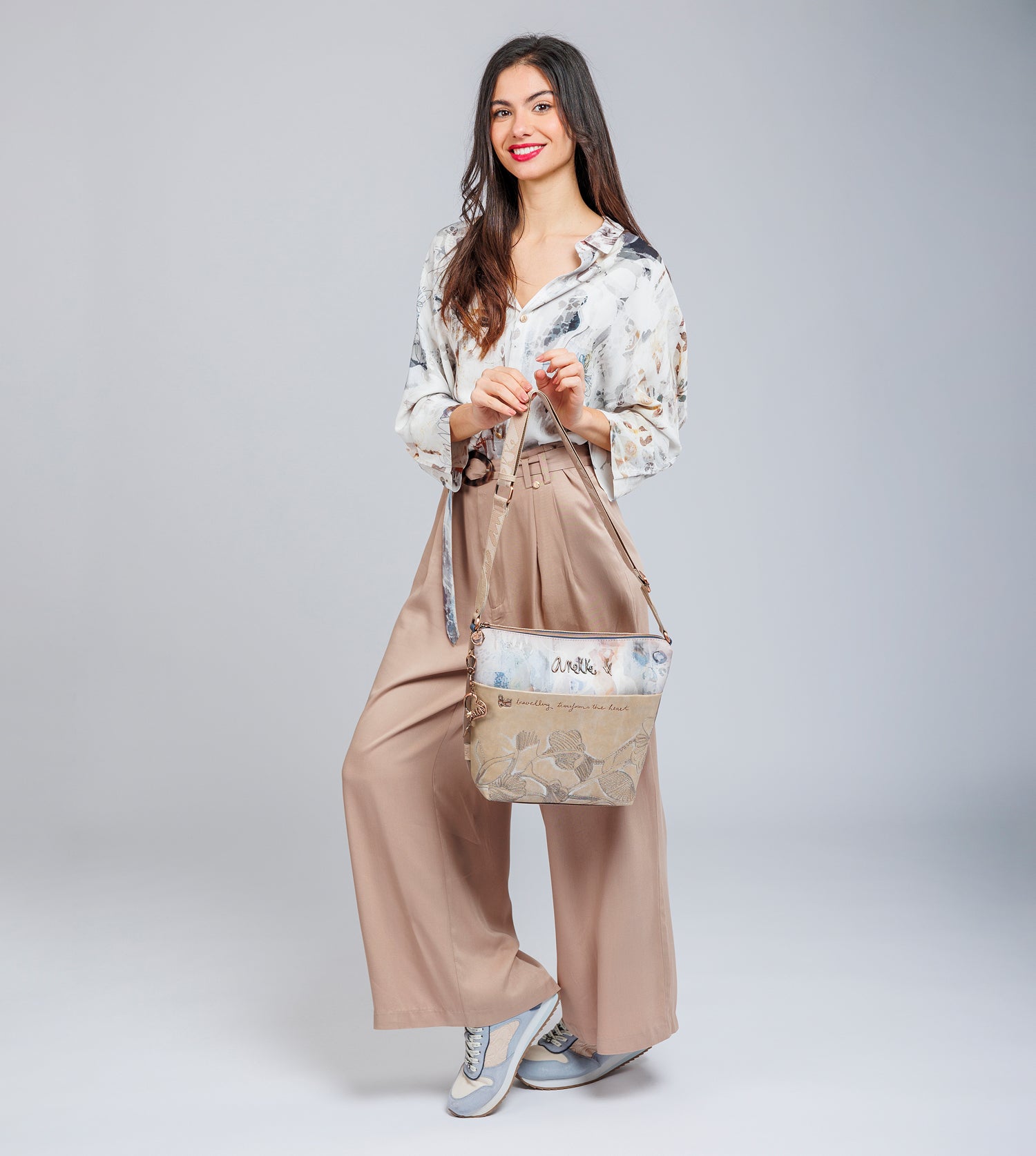 Borsa a tracolla grande Memories con tasca frontale