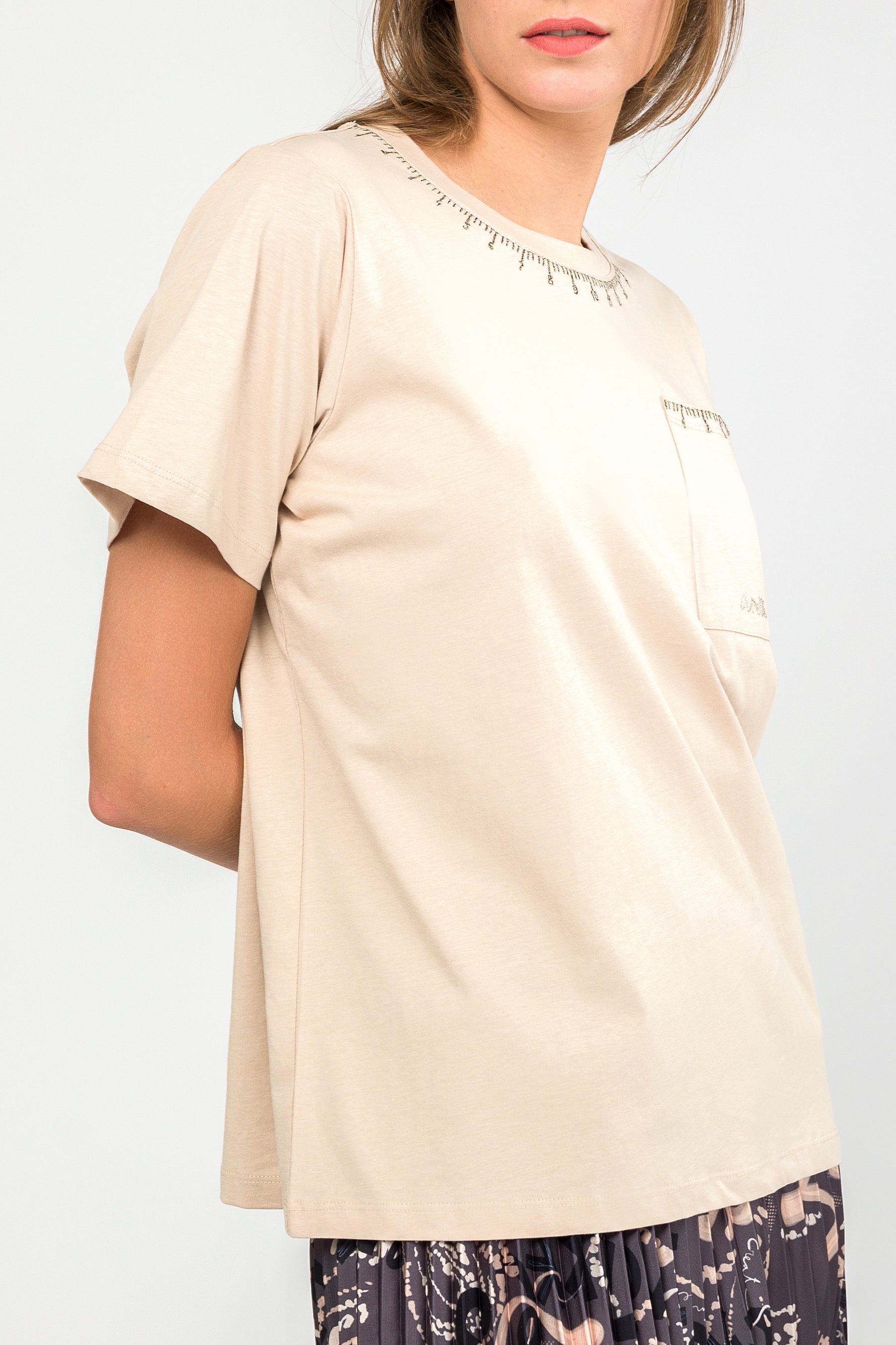 Maglietta manica corta beige Studio