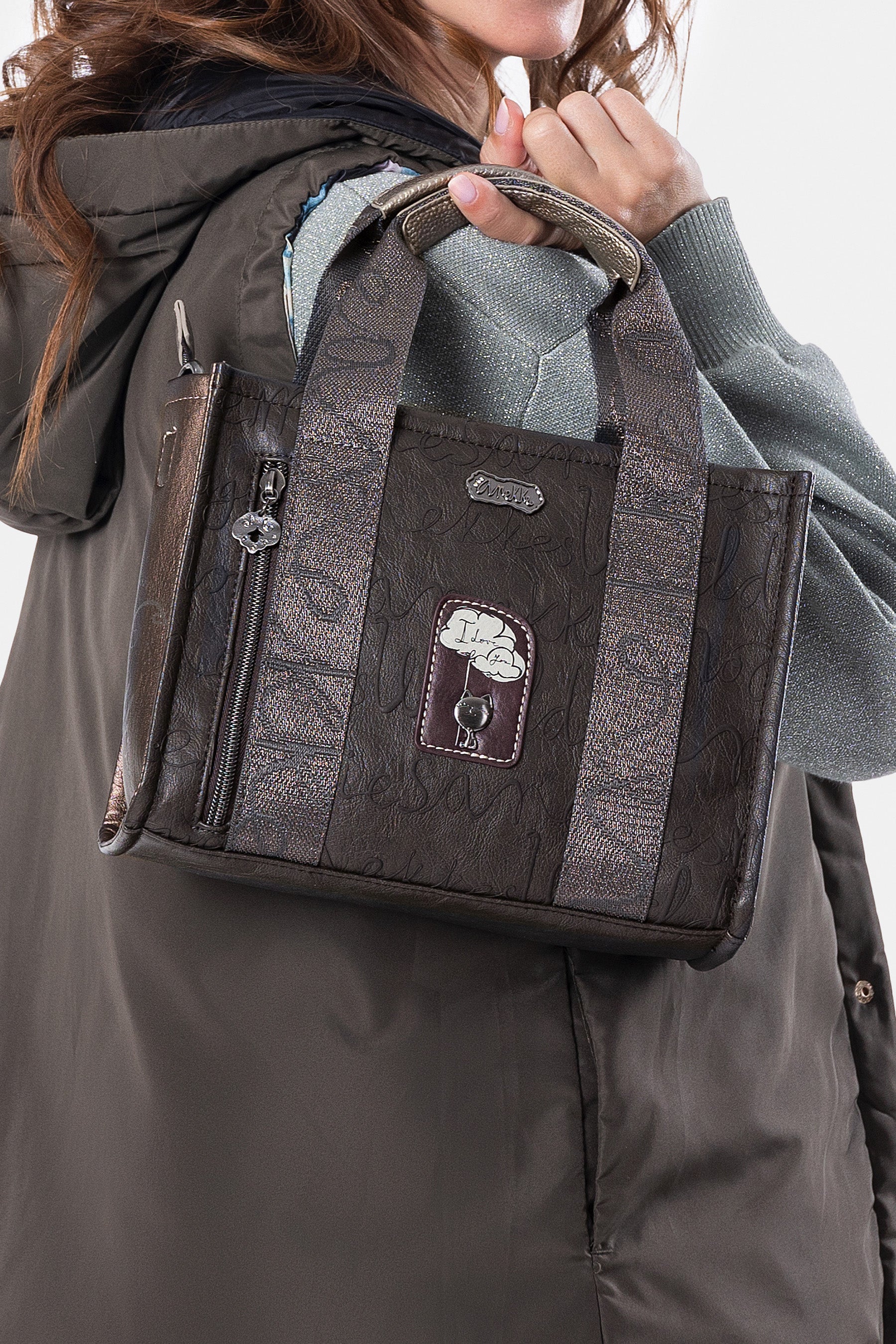 Borsa piccola con manici Manifesto