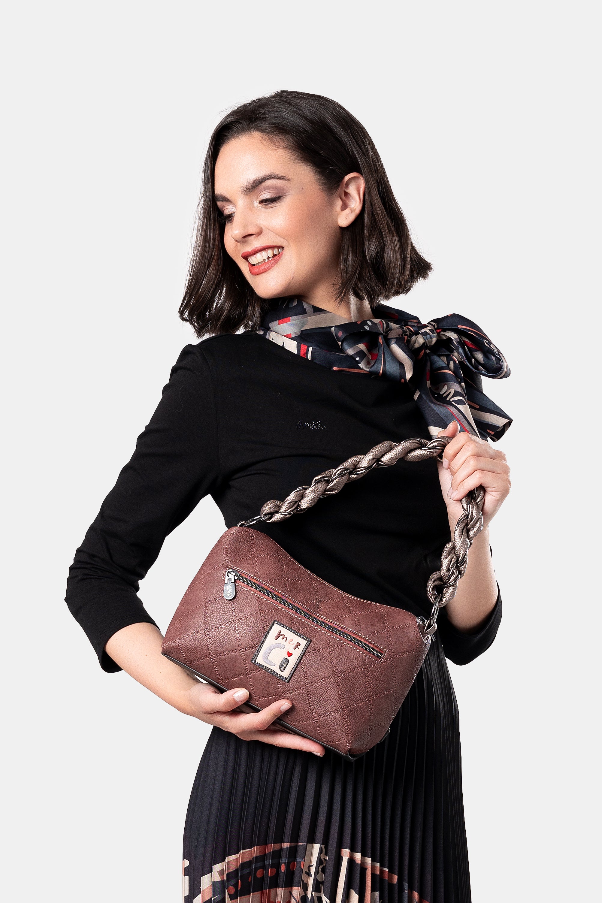Borsa manico corto e tracolla Mademoiselle