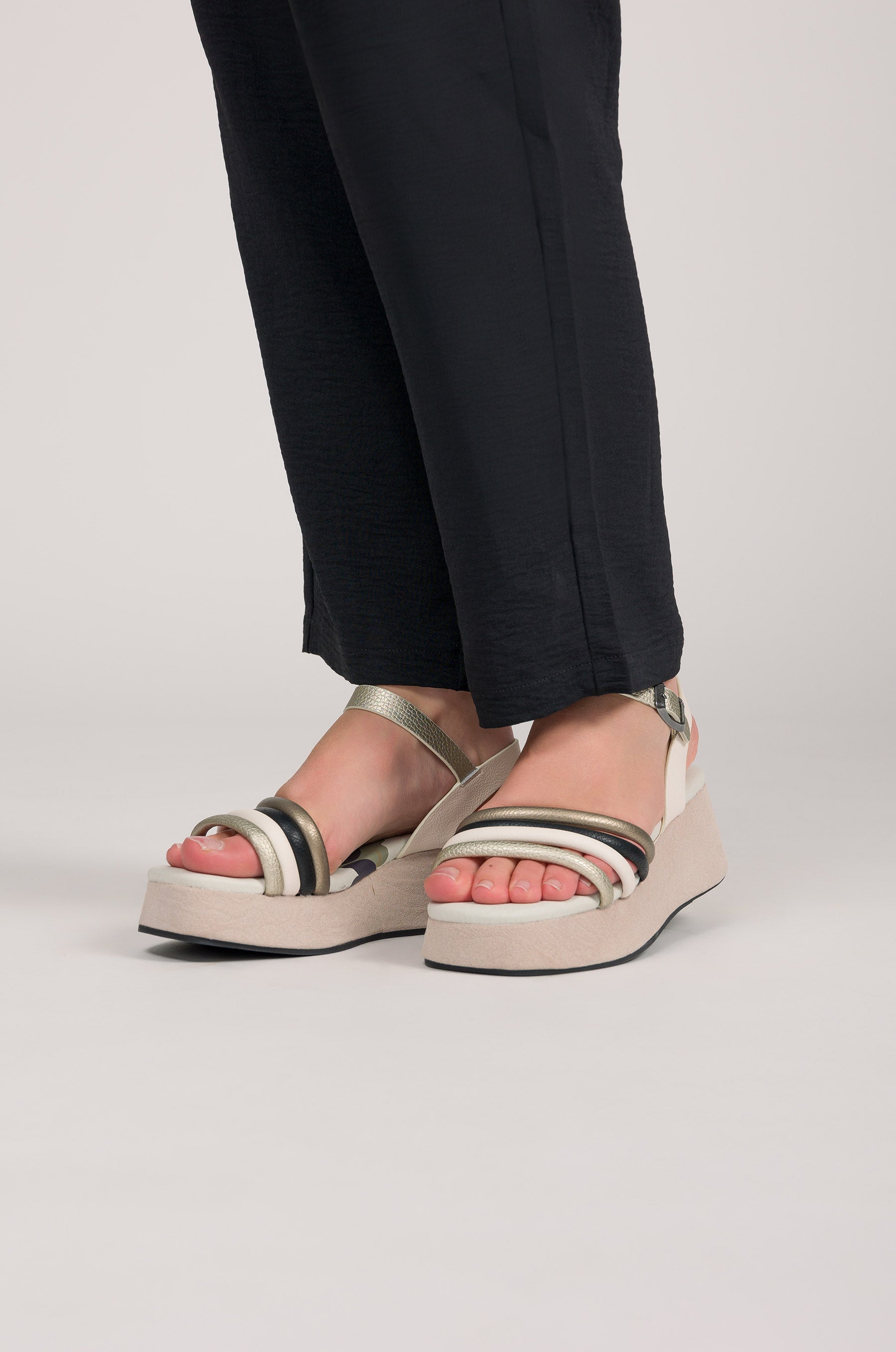 Sandali con platform beige