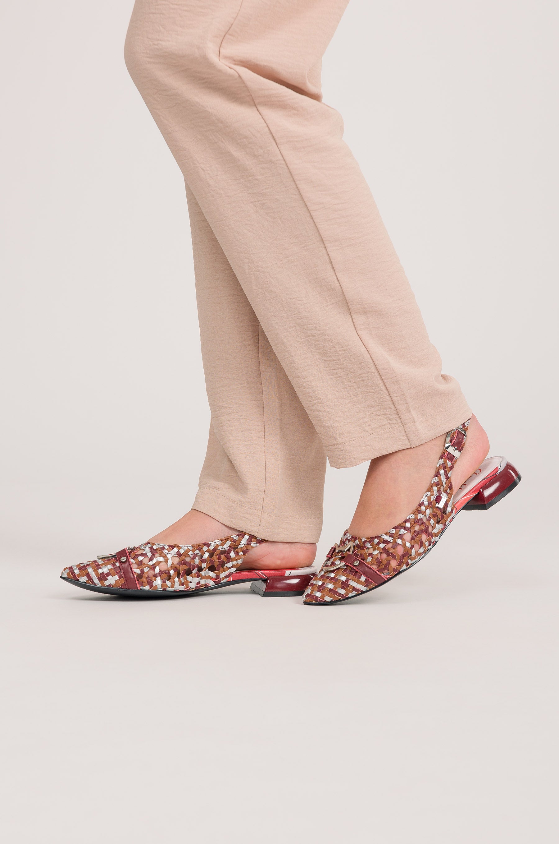 Sandali slingback bordeaux