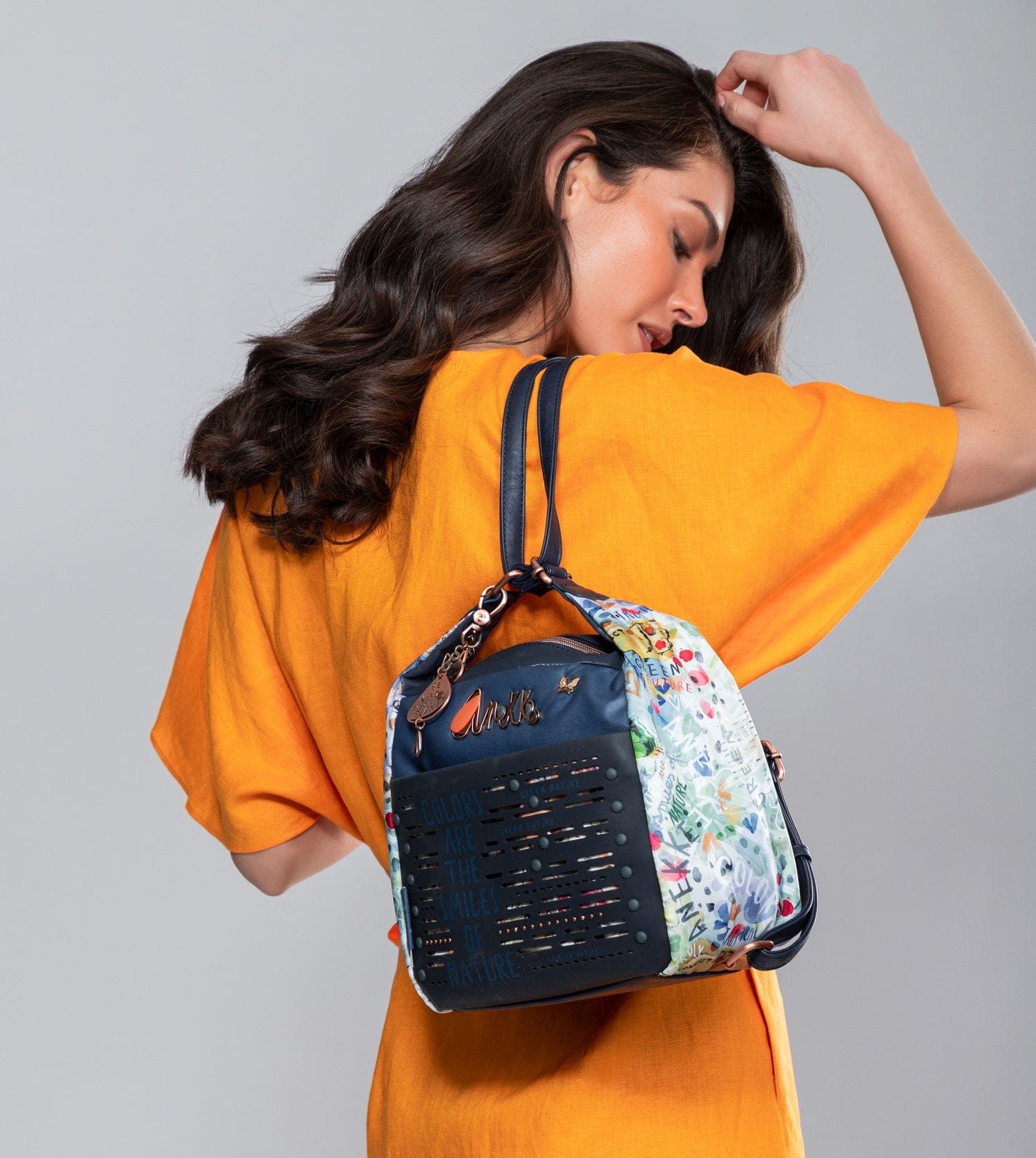 Borsa a tracolla trasformabile Nature Pachamama in zaino