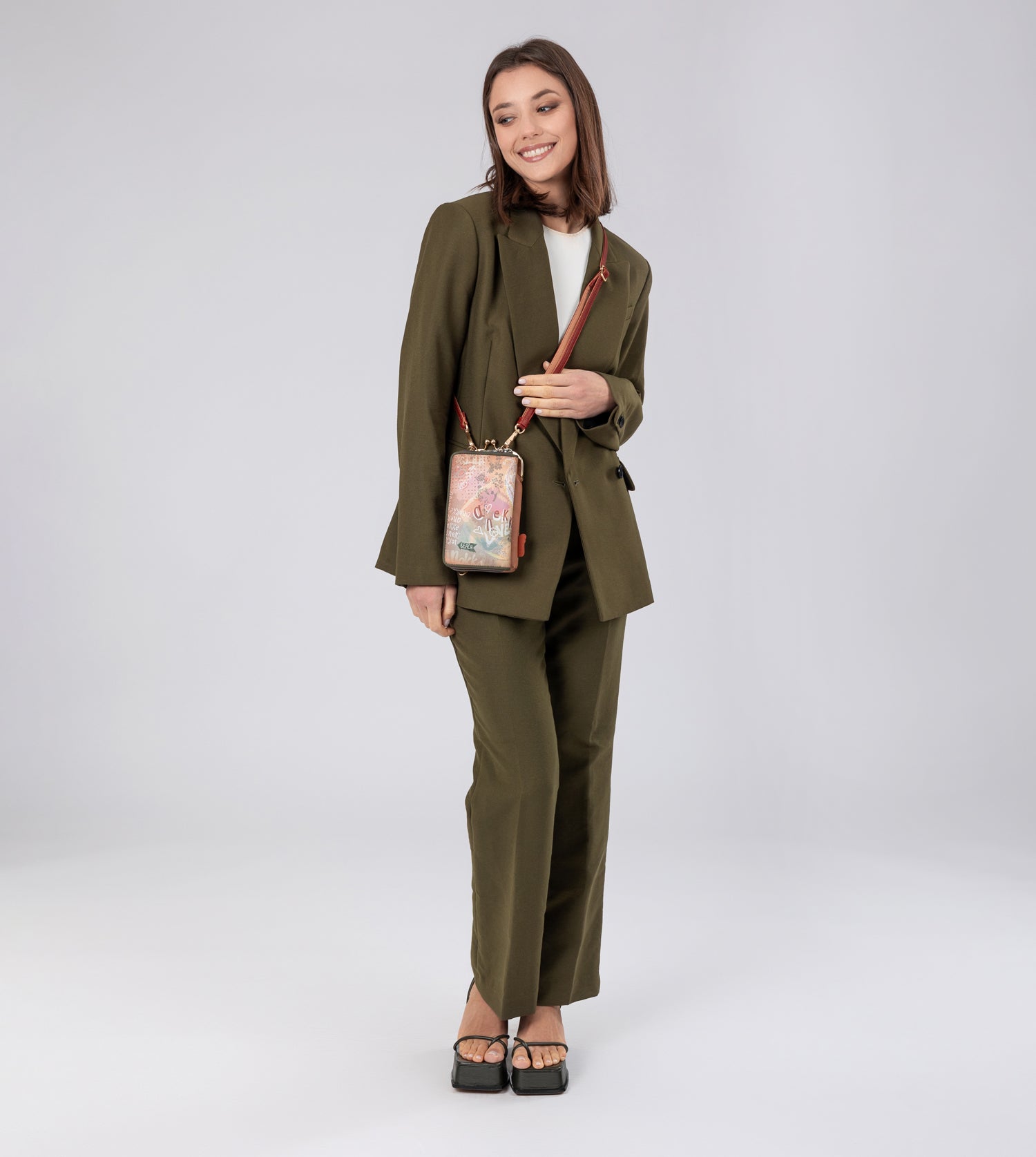 Peace & Love cammello 3-in-1 RFID portafoglio borsa