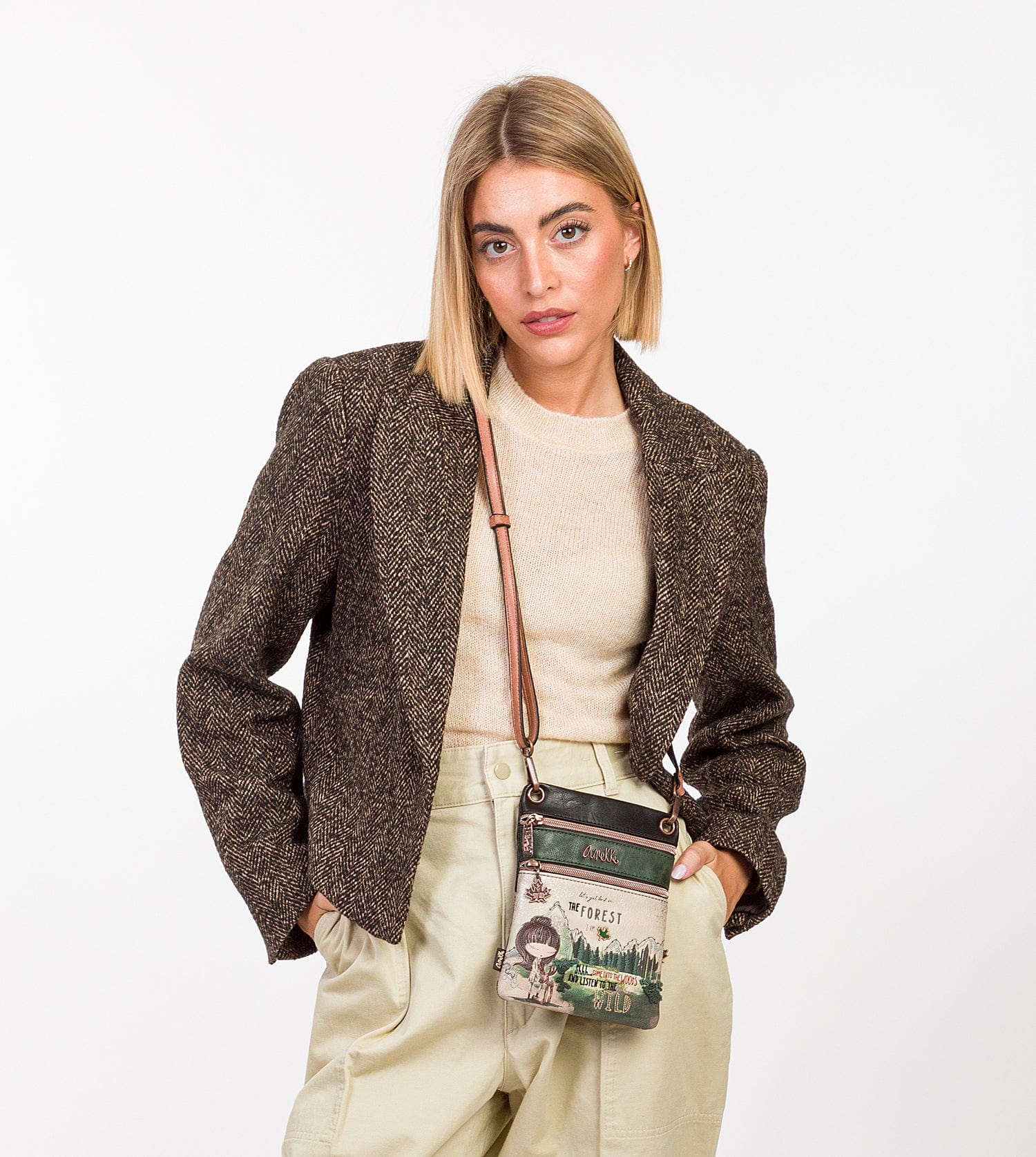 Borsa a tracolla mini Forest a doppio scomparto