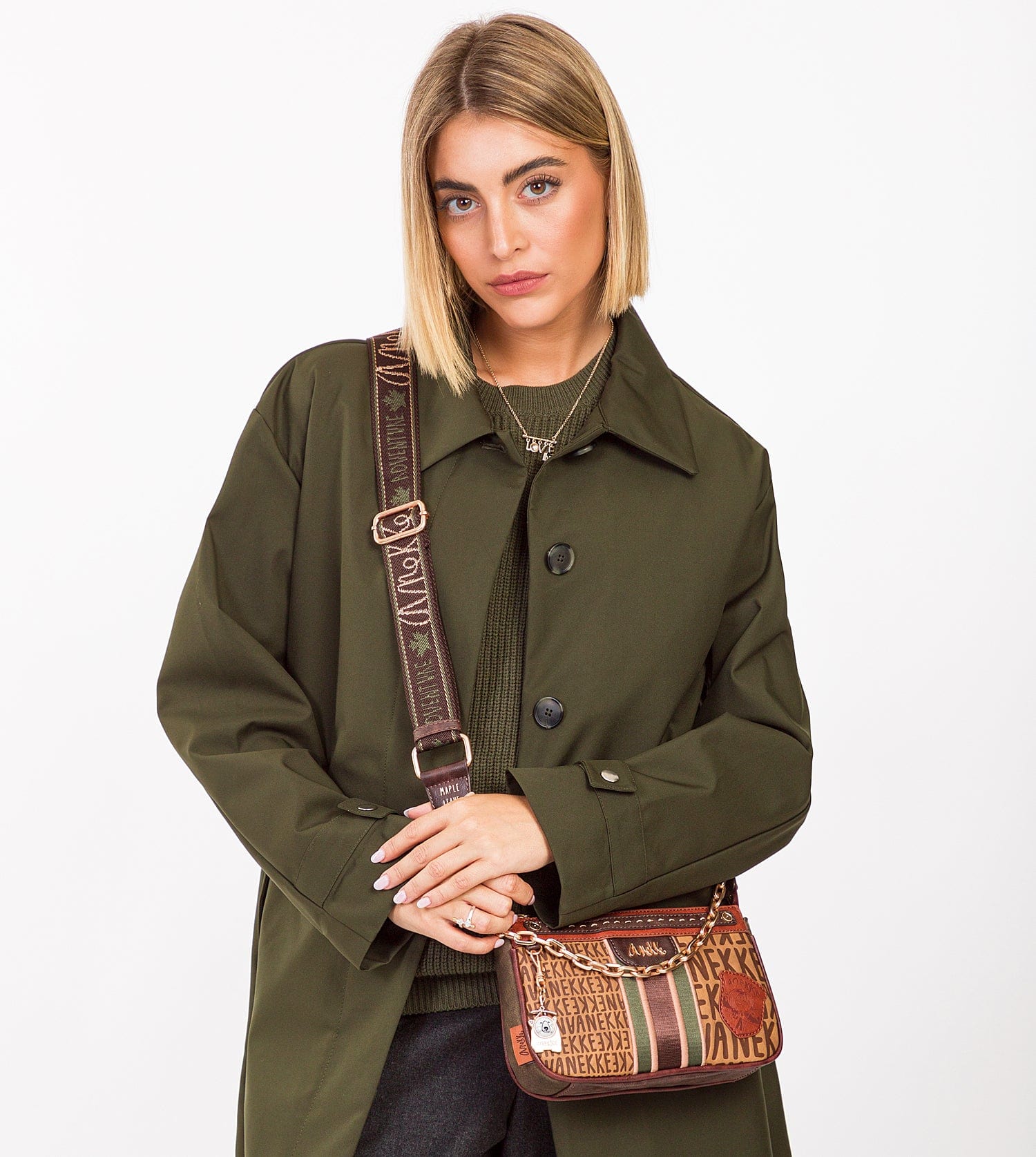 Borsa baguette con manico in metallo Urban
