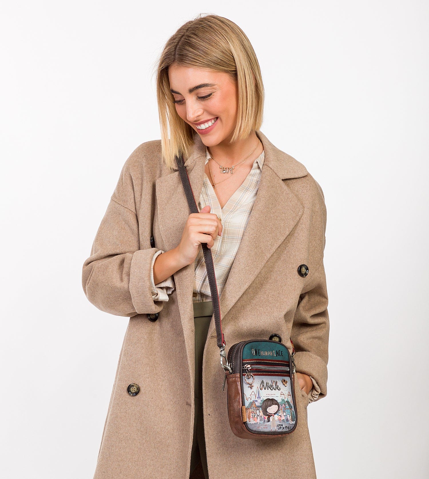 Mini borsa a tracolla con tasca frontale Voice
