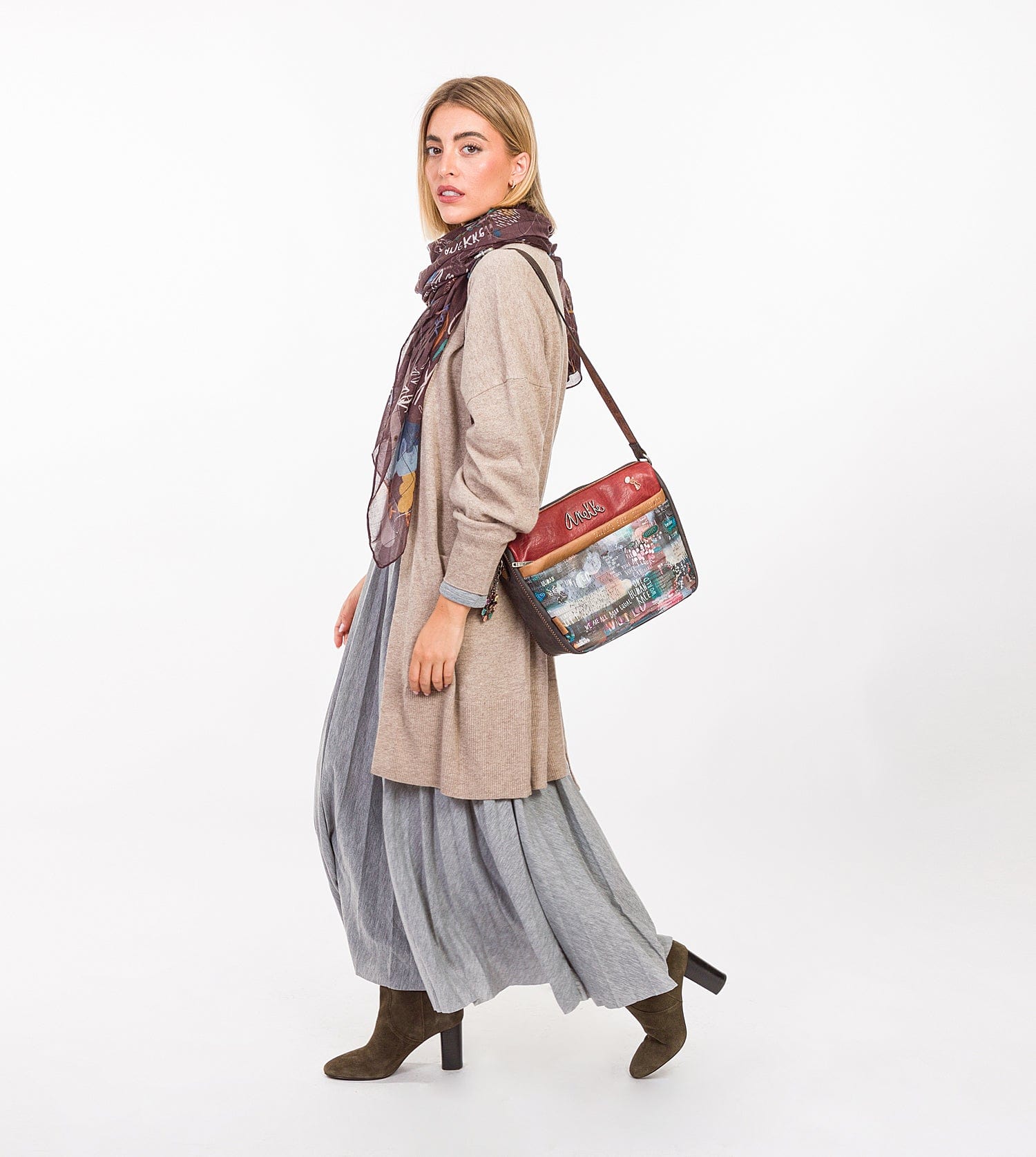 Respect la grande borsa a tracolla con tasche