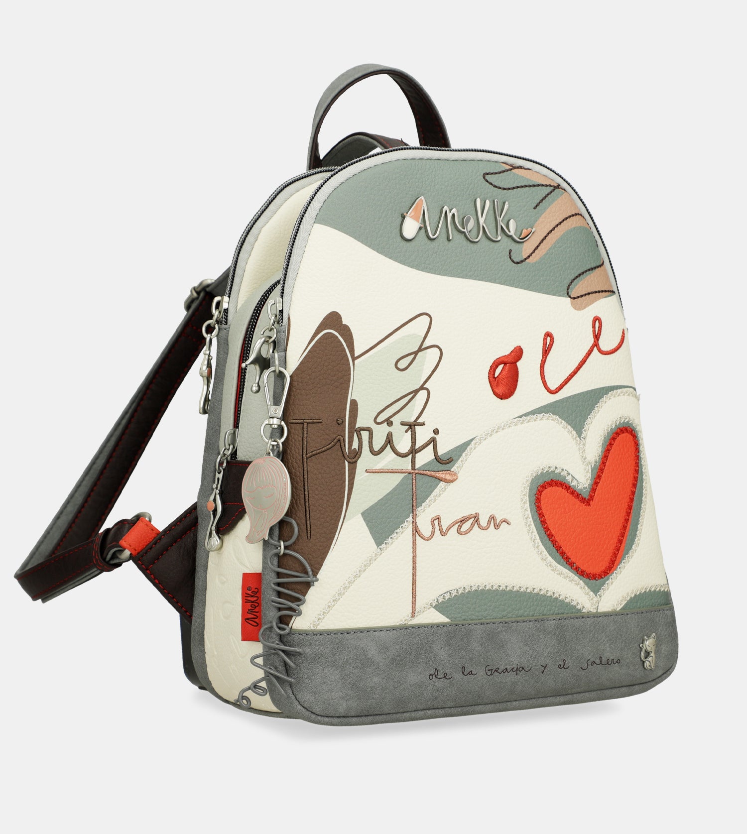 Zaino con patta Anekke Farfalle beige Anekke 36725-225